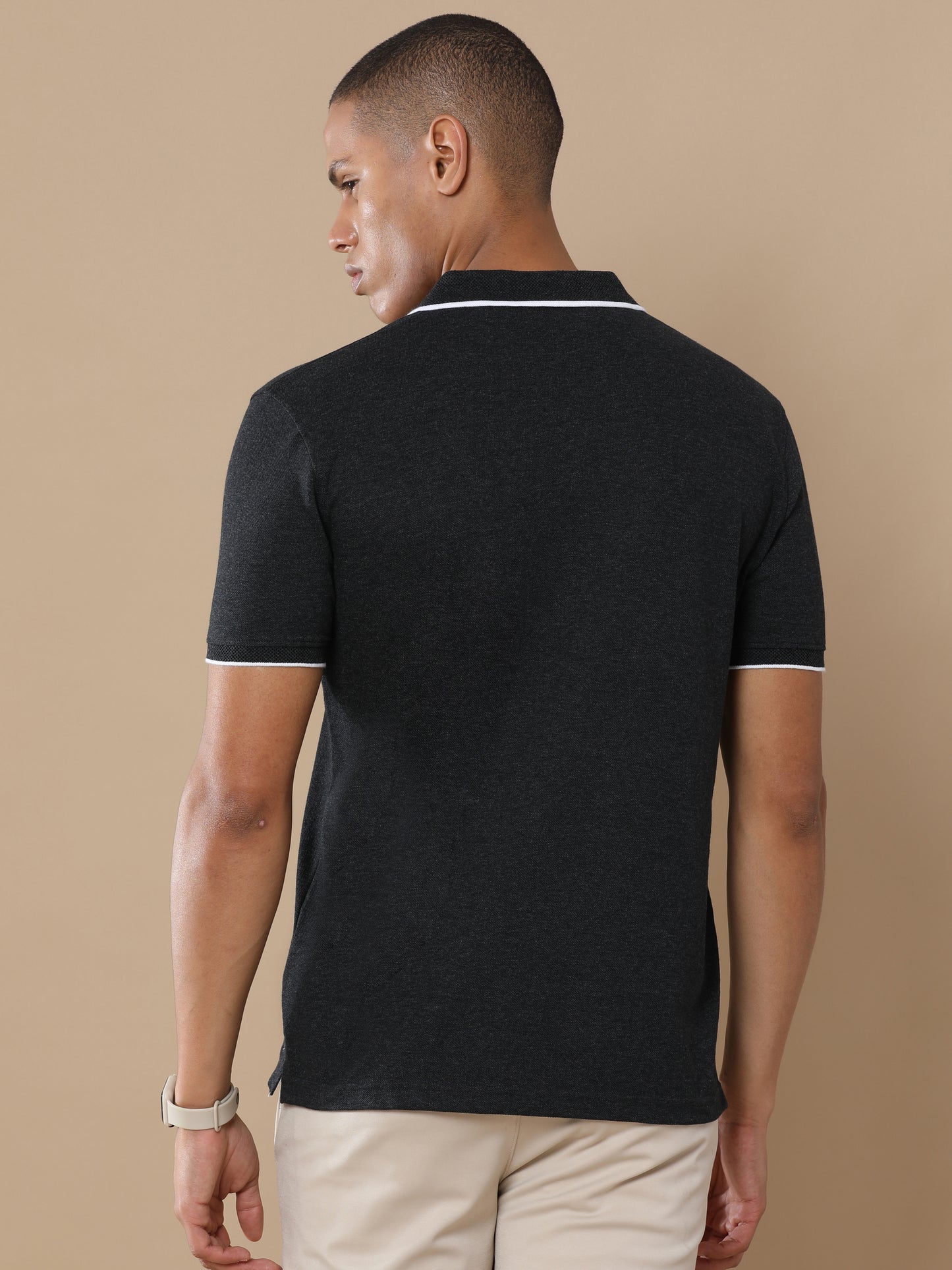 Charcoal Melange Eco-Friendly Men’s Casual Wear Sustainable Polo T-Shirt
