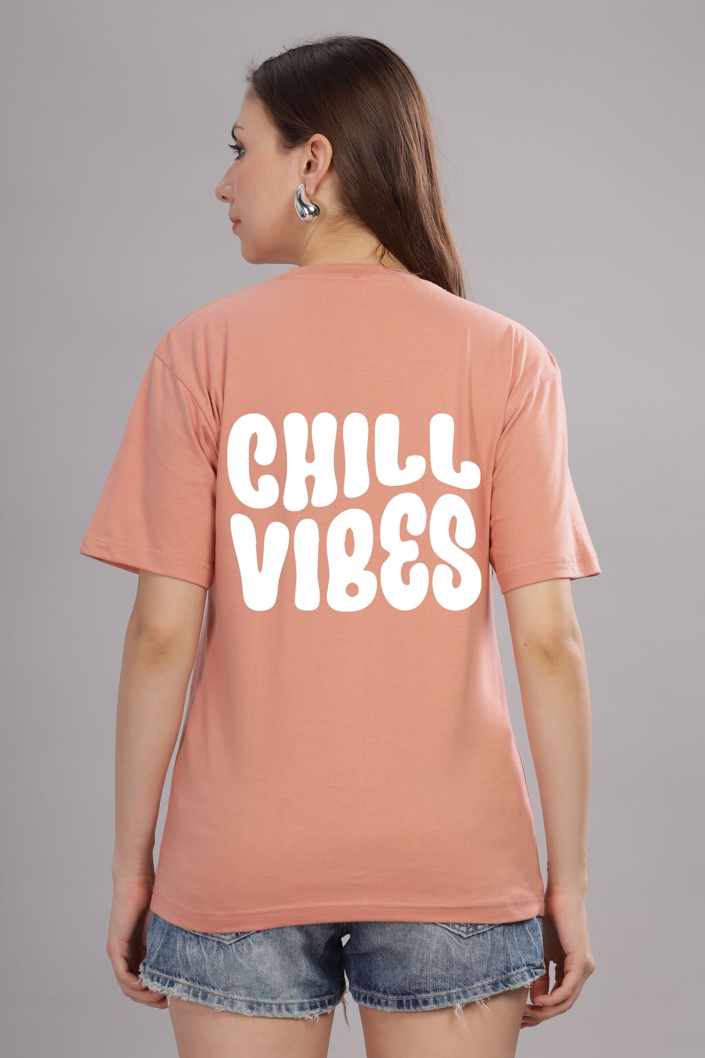 Chill Vibes Women’s Relaxed Fit Oversized Baggy Fit T-Shirt
