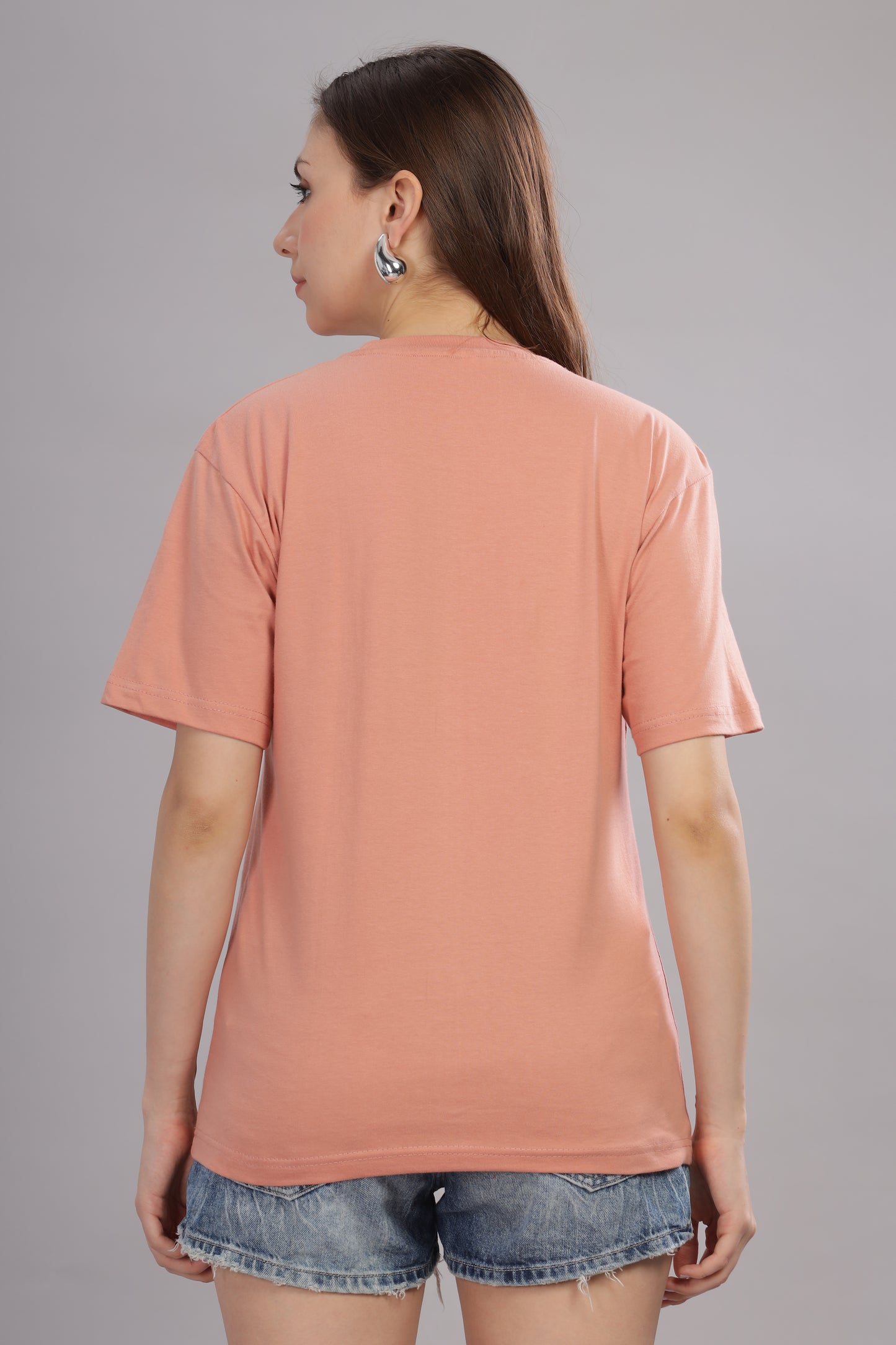 Women’s Premium Solid Cotton Oversized Baggy Fit Loose Fit T-Shirt