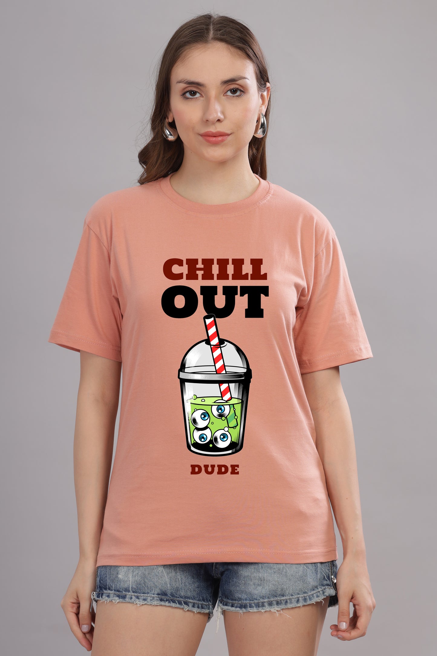 Women’s Printed Oversized Baggy Fit Rich Soft Cotton Fabric T-shirt