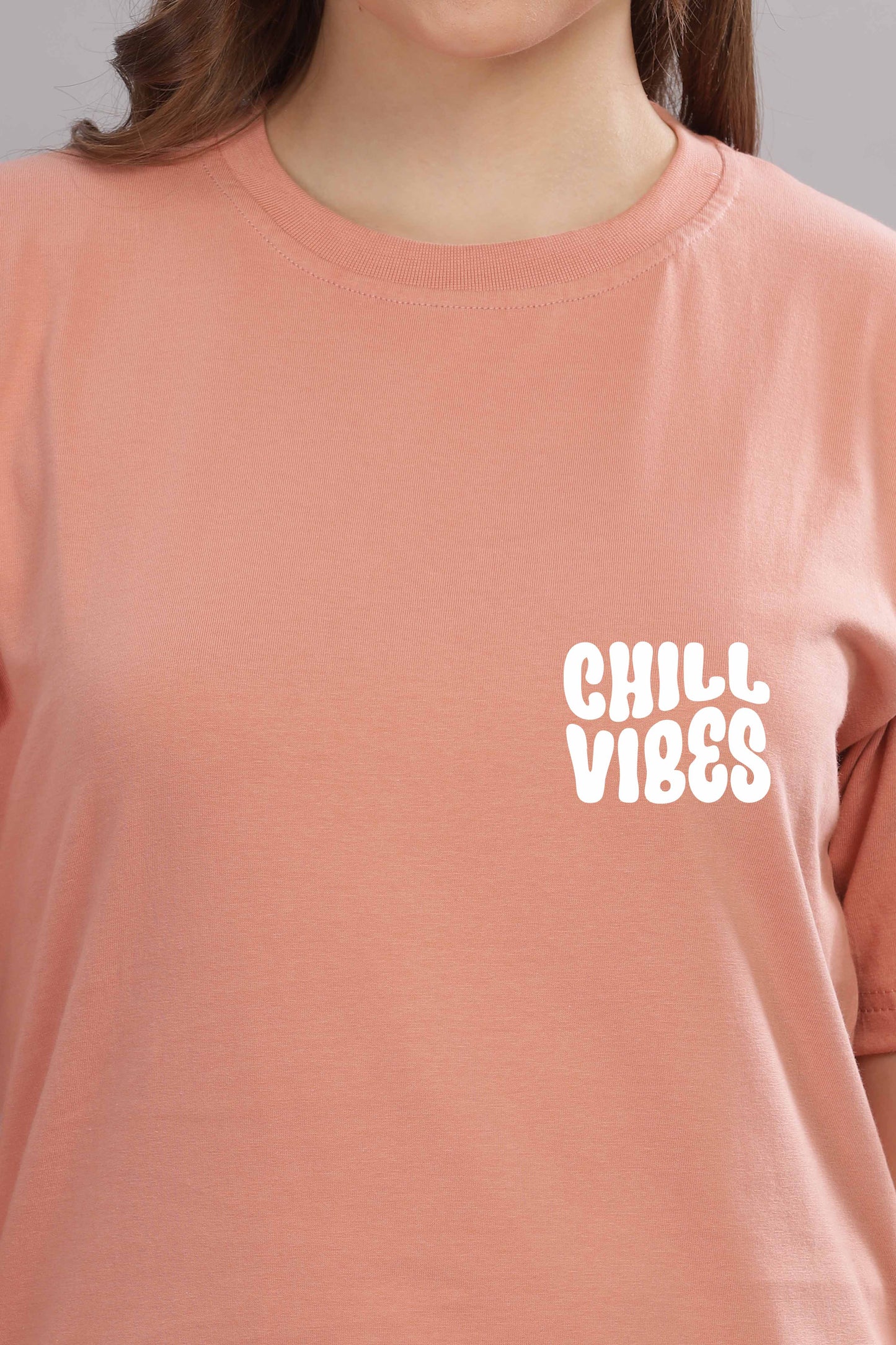 Chill Vibes Women’s Relaxed Fit Oversized Baggy Fit T-Shirt