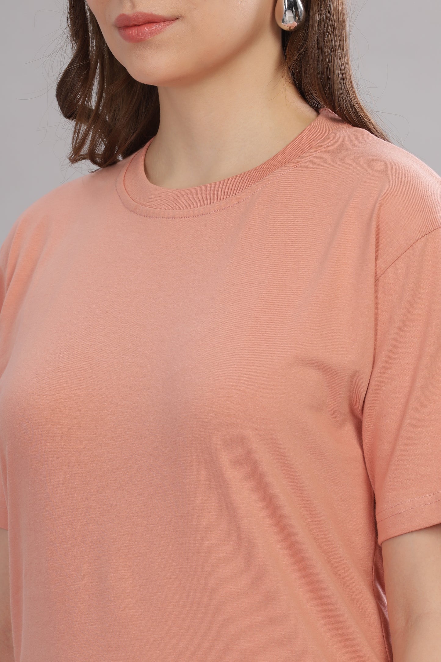 Women’s Premium Solid Cotton Oversized Baggy Fit Loose Fit T-Shirt