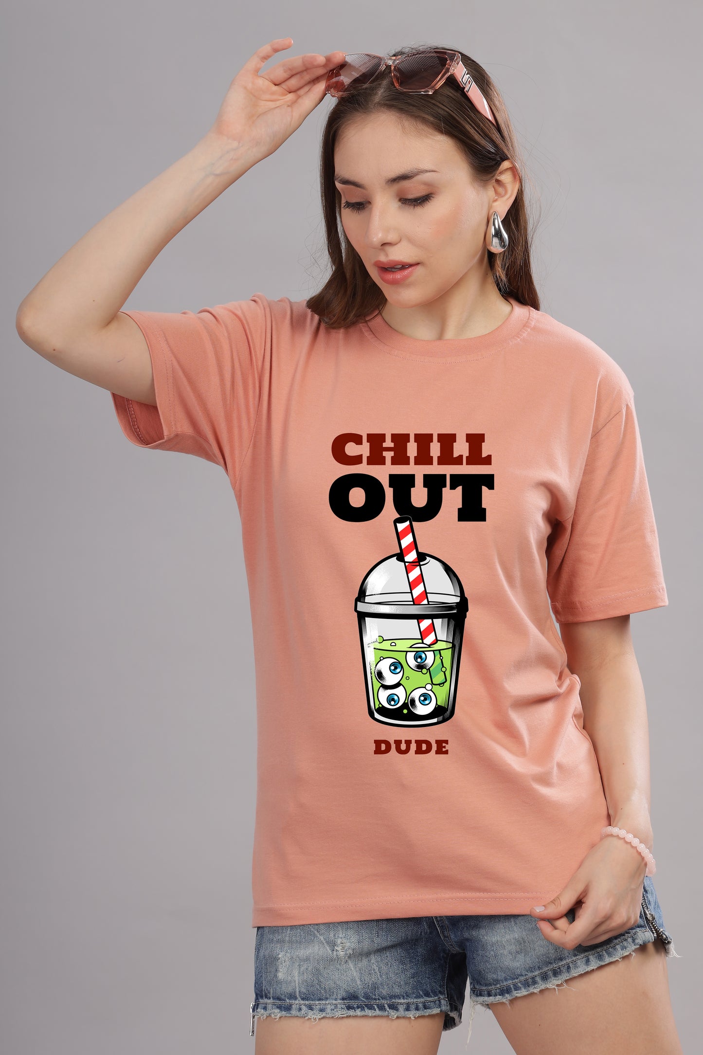 Women’s Printed Oversized Baggy Fit Rich Soft Cotton Fabric T-shirt