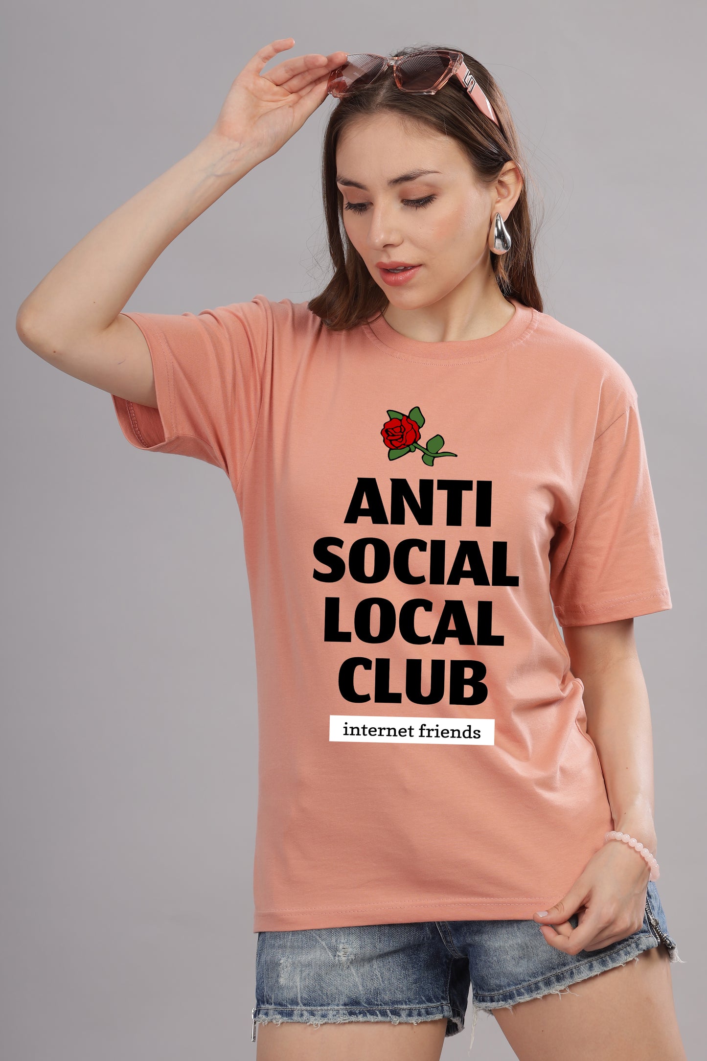 Women’s Printed Oversized Baggy Fit Rich Soft Cotton Fabric T-shirt