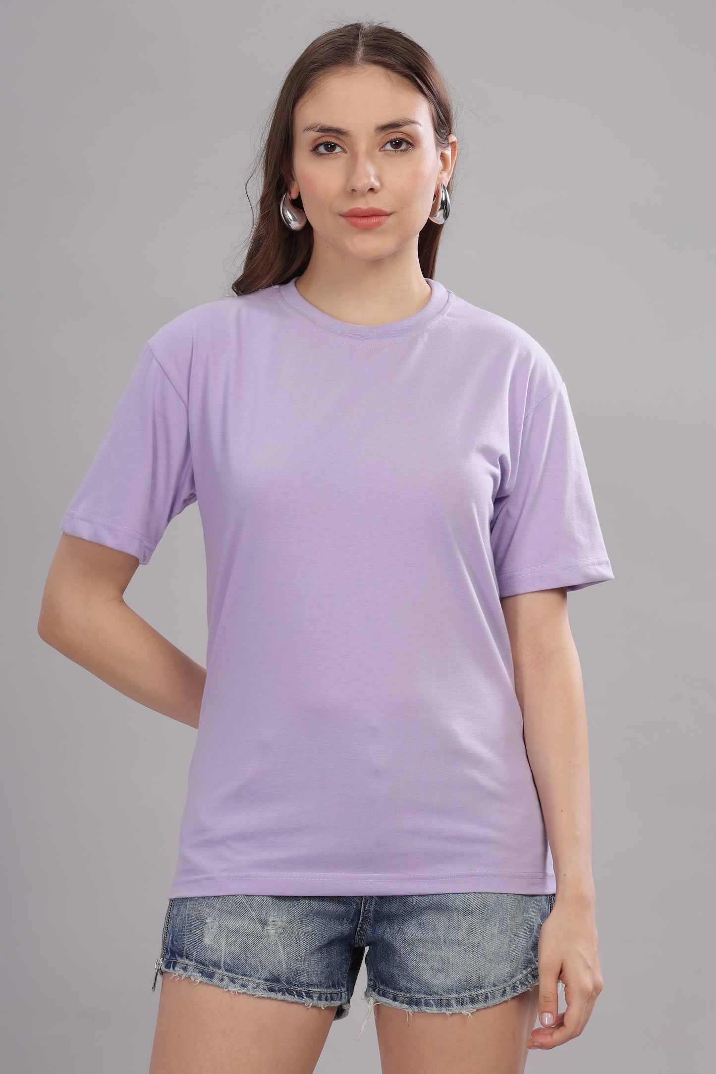 Women’s Premium Solid Cotton Oversized Baggy Fit Loose Fit T-Shirt