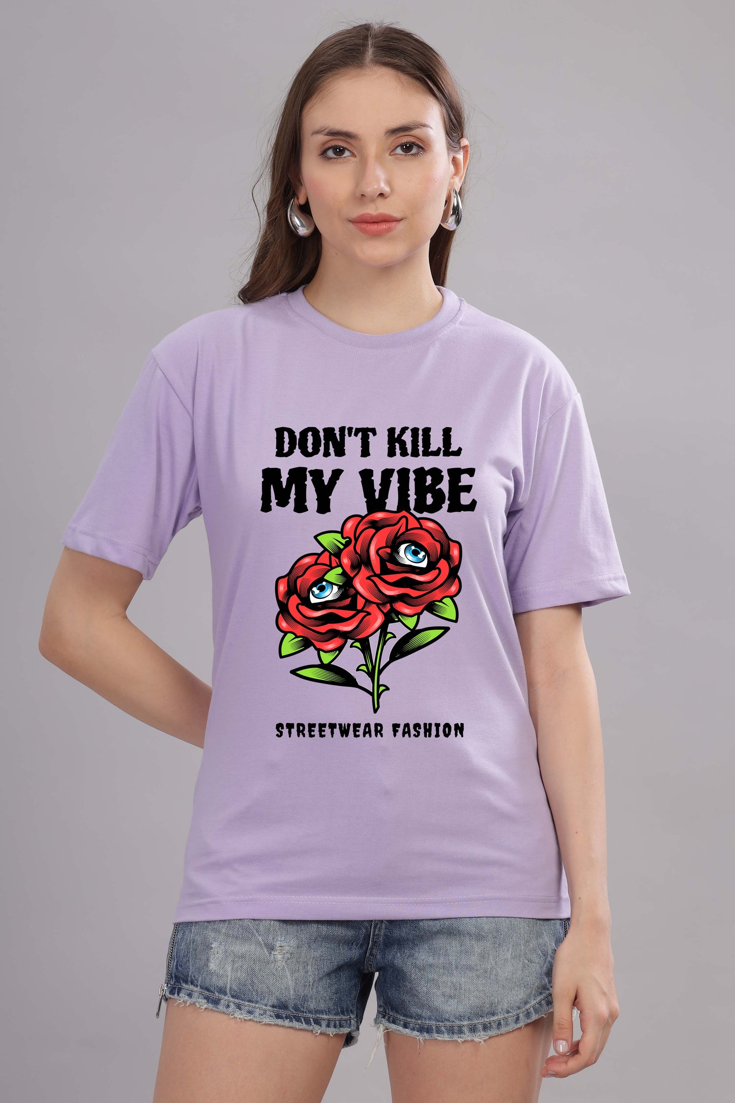 Women’s Printed Oversized Baggy Fit Rich Soft Cotton Fabric T-shirt