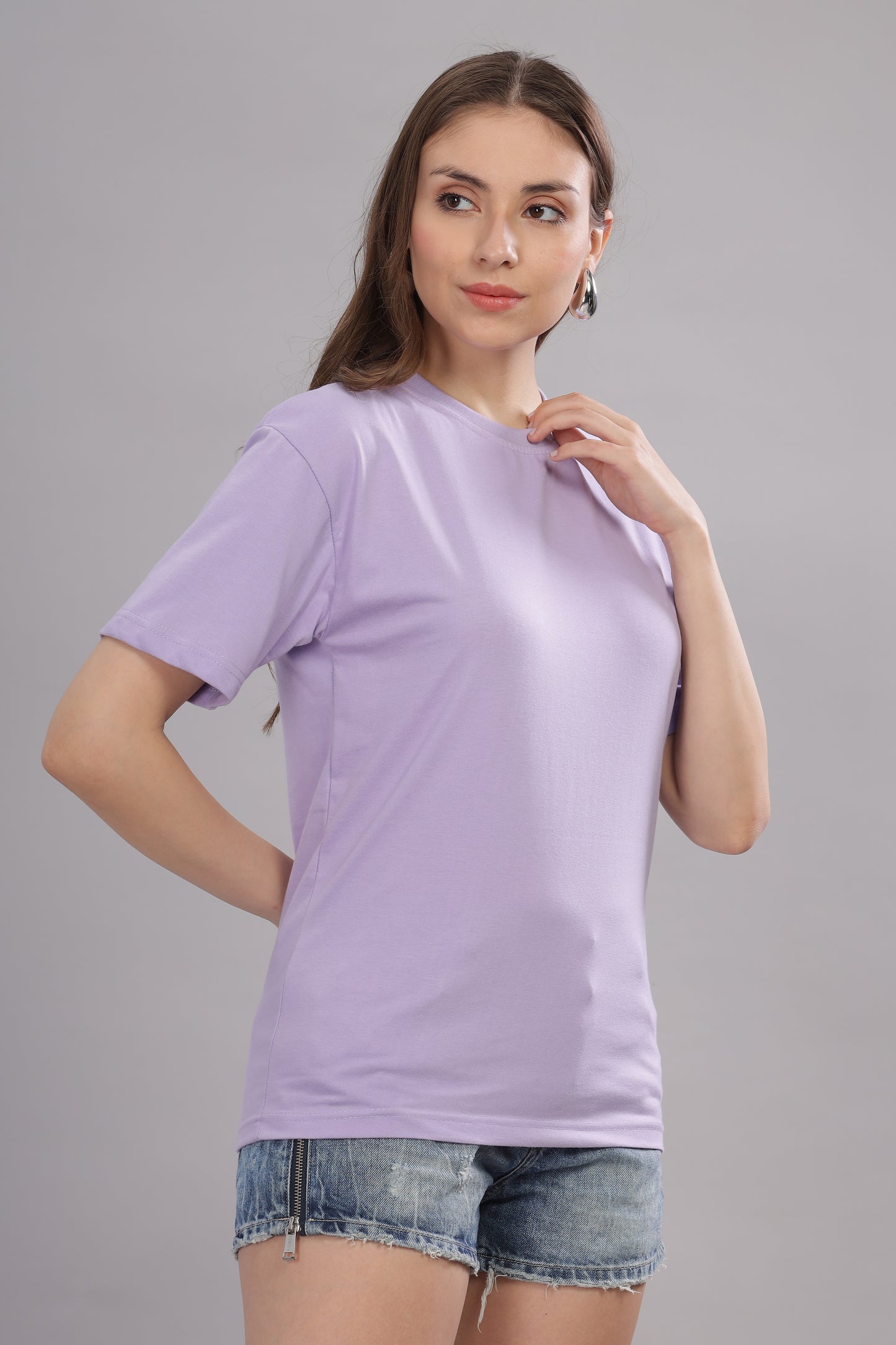 Women’s Premium Solid Cotton Oversized Baggy Fit Loose Fit T-Shirt