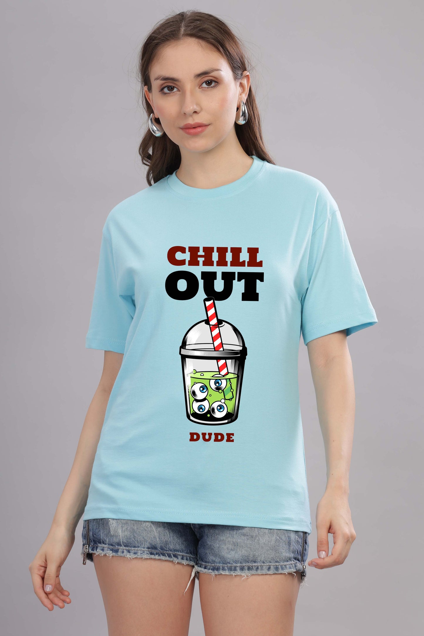 Women’s Printed Oversized Baggy Fit Rich Soft Cotton Fabric T-shirt