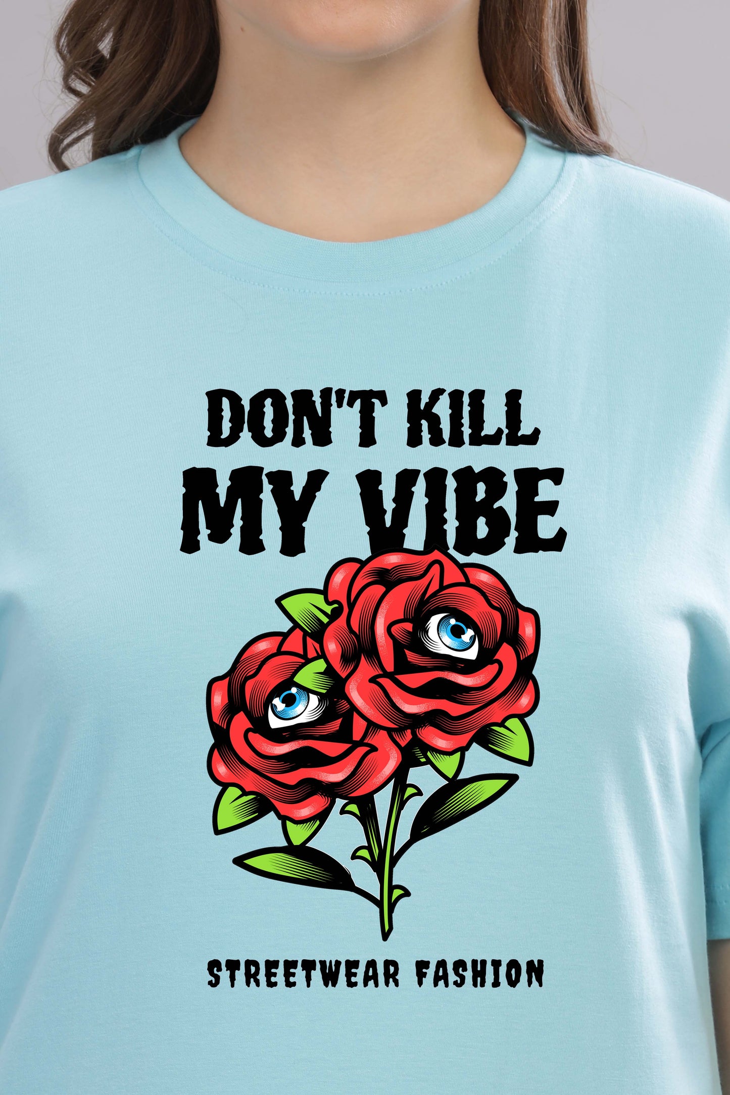 Women’s Printed Oversized Baggy Fit Rich Soft Cotton Fabric T-shirt