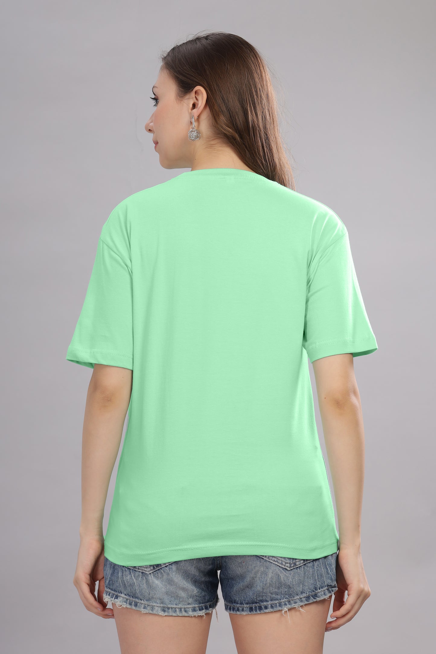 Women’s Premium Solid Cotton Oversized Baggy Fit Loose Fit T-Shirt