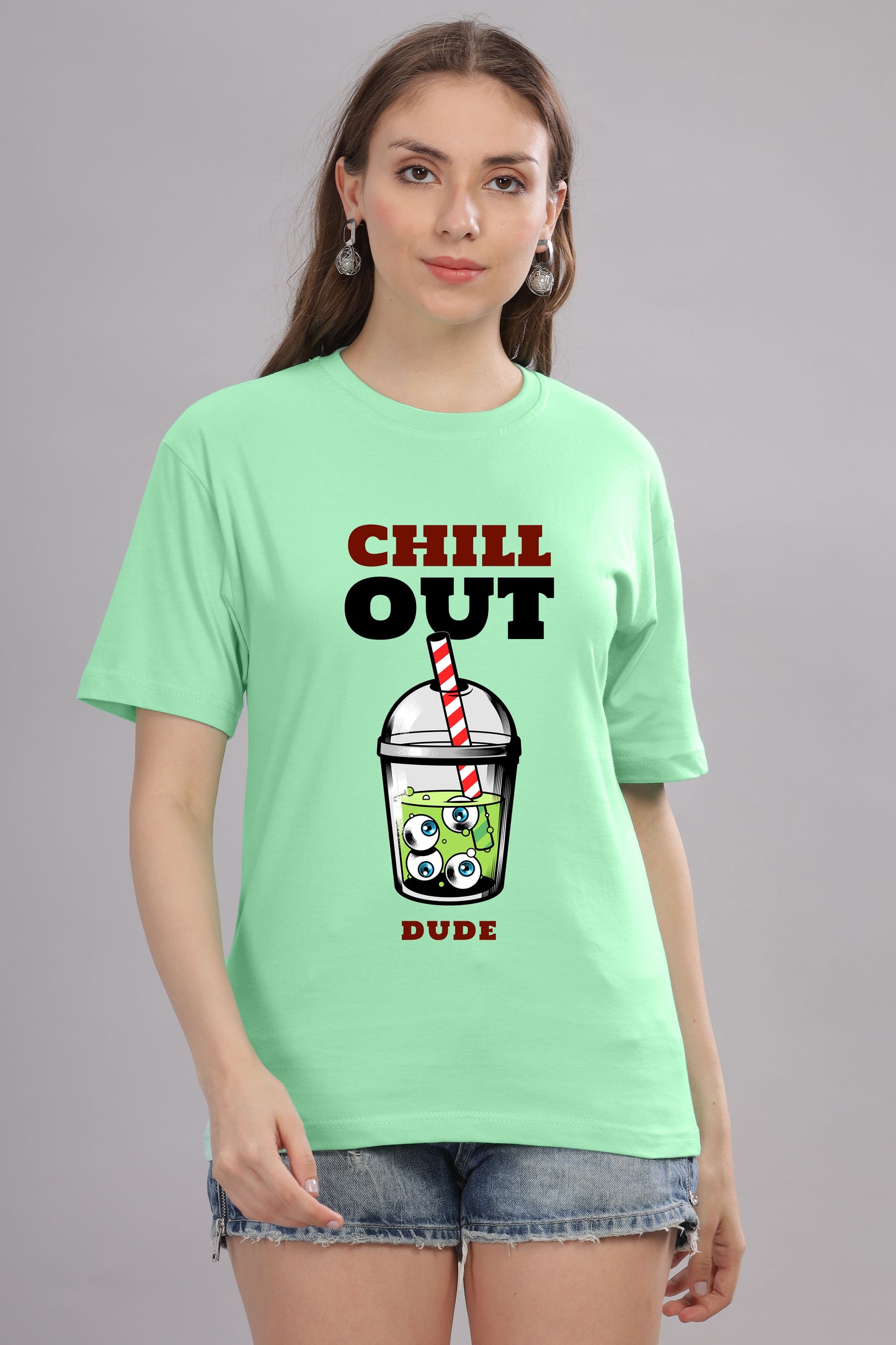 Women’s Printed Oversized Baggy Fit Rich Soft Cotton Fabric T-shirt