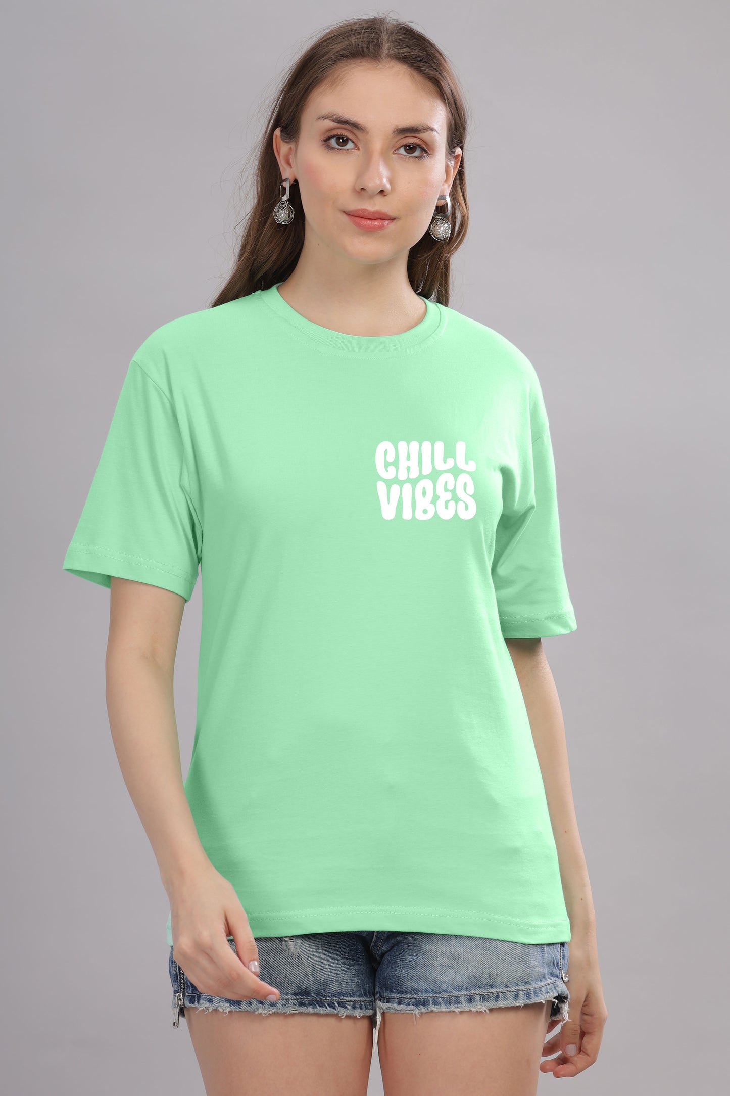 Chill Vibes Women’s Relaxed Fit Oversized Baggy Fit T-Shirt