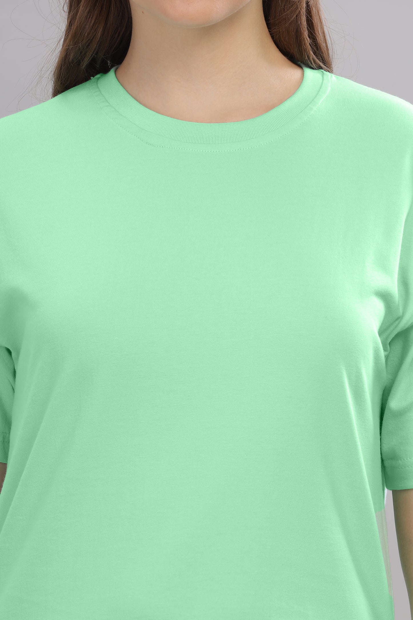 Women’s Premium Solid Cotton Oversized Baggy Fit Loose Fit T-Shirt