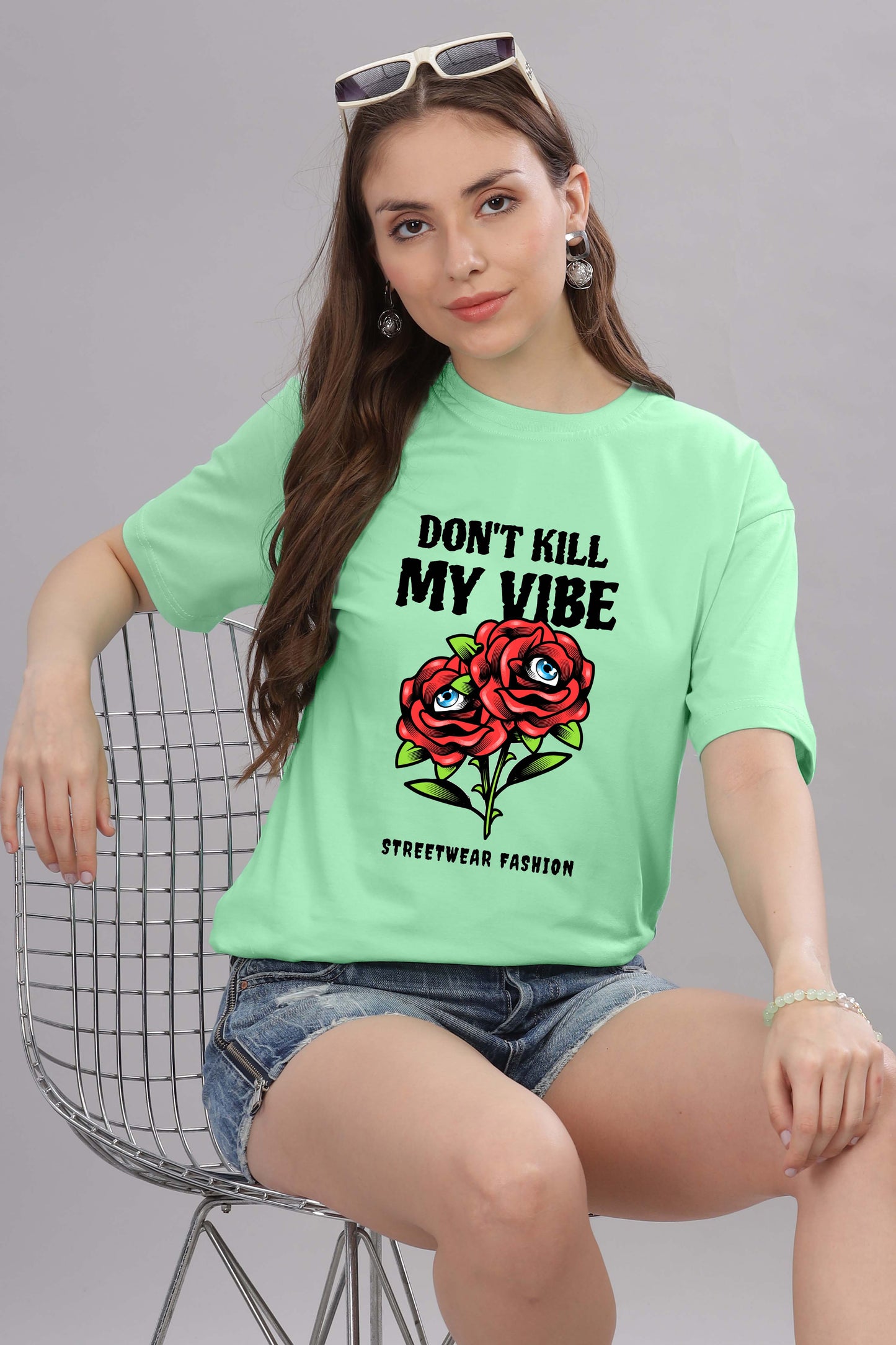 Women’s Printed Oversized Baggy Fit Rich Soft Cotton Fabric T-shirt
