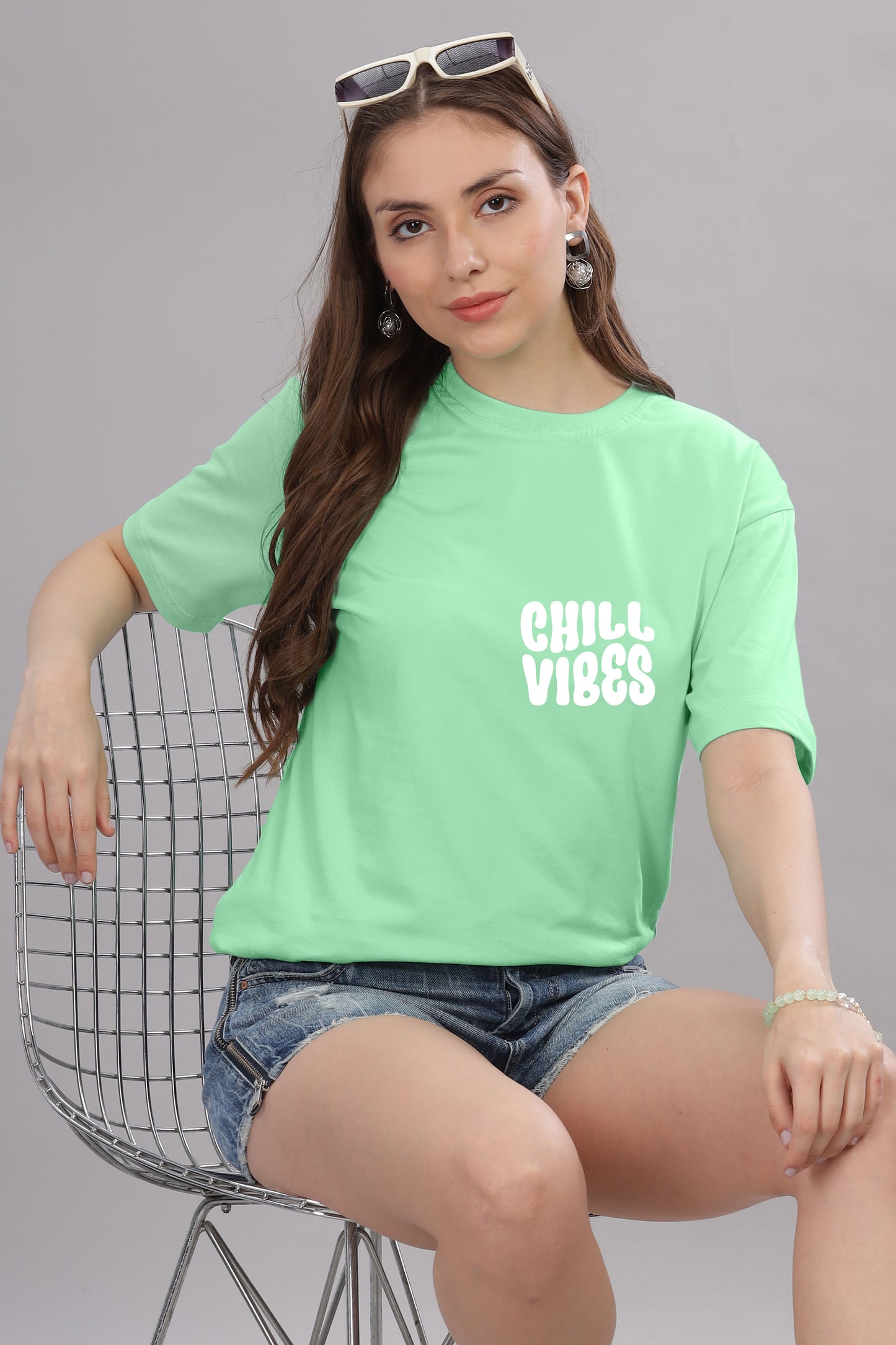 Chill Vibes Women’s Relaxed Fit Oversized Baggy Fit T-Shirt