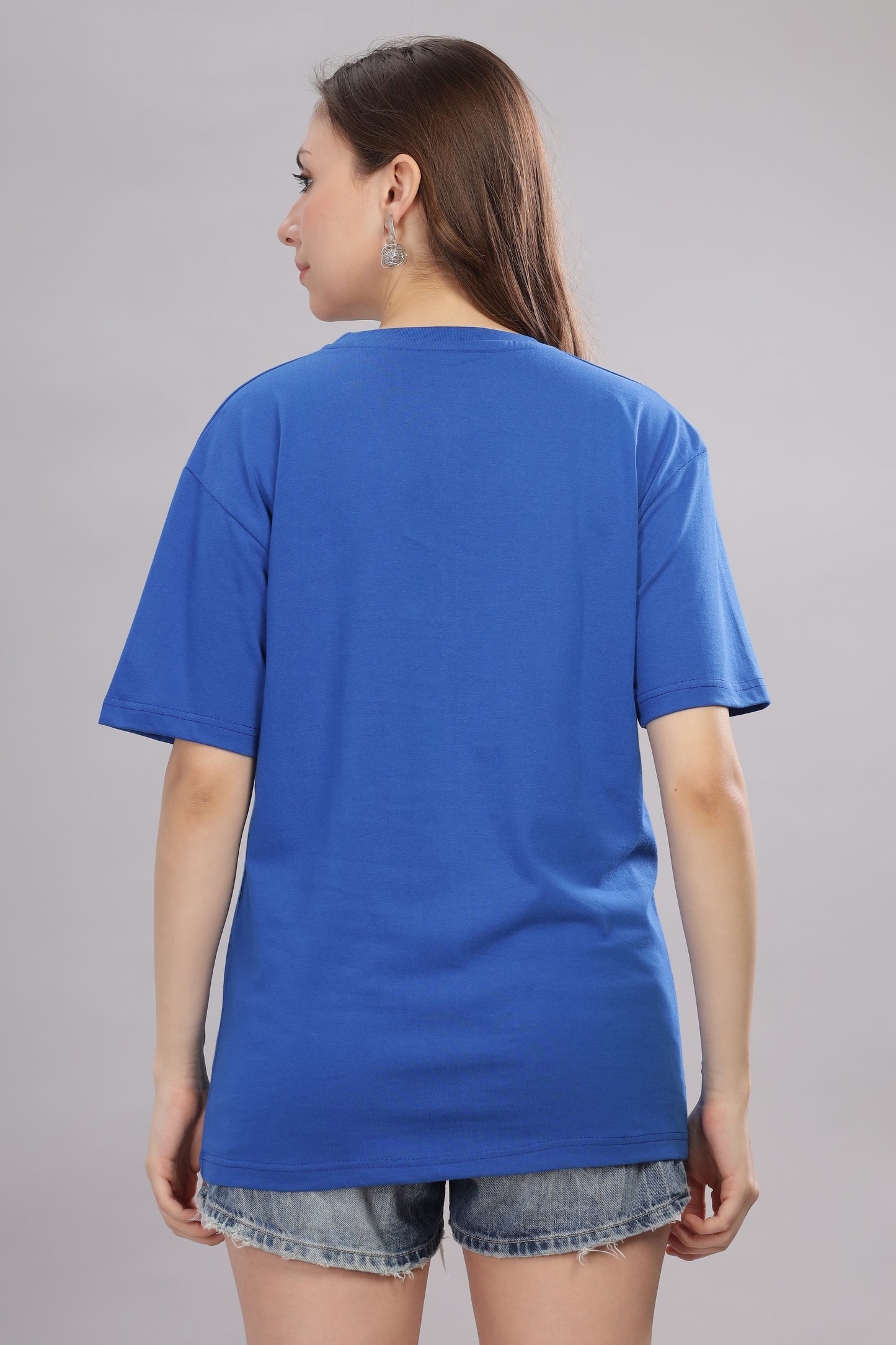 Women’s Premium Solid Cotton Oversized Baggy Fit Loose Fit T-Shirt