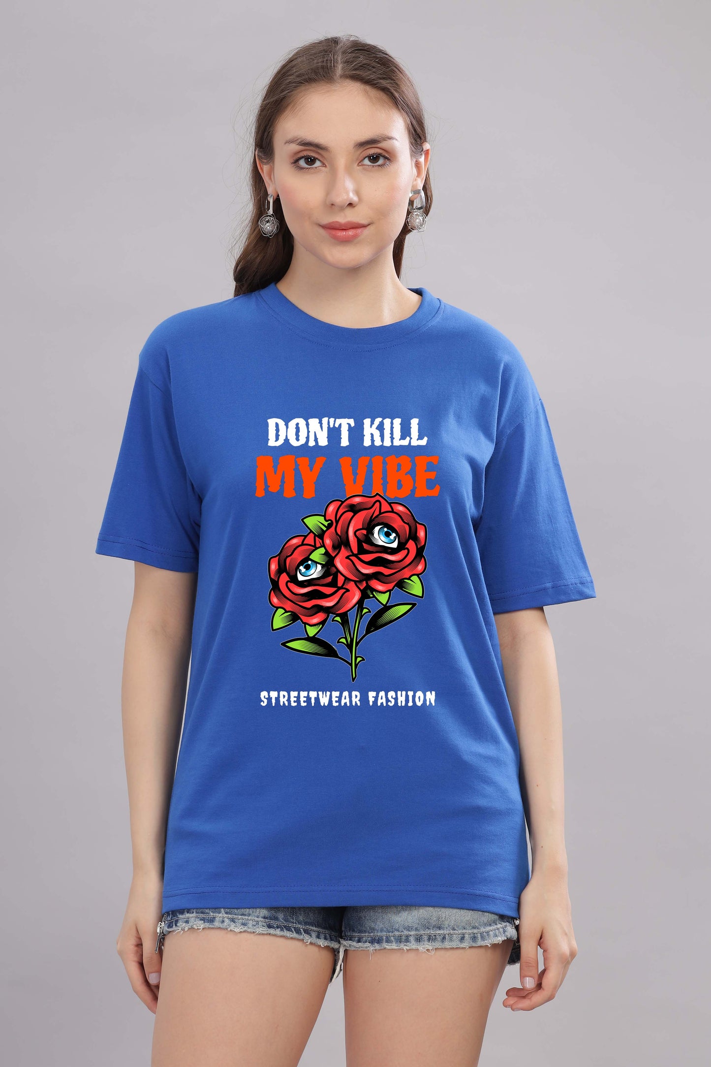 Women’s Printed Oversized Baggy Fit Rich Soft Cotton Fabric T-shirt