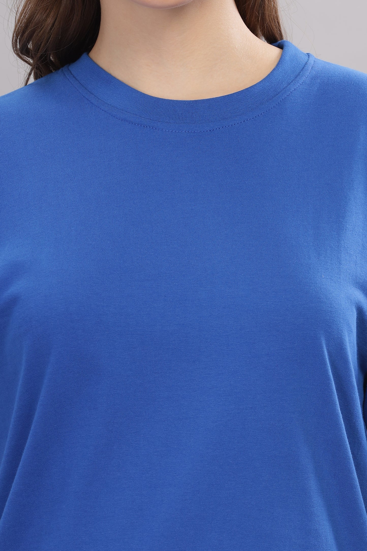 Women’s Premium Solid Cotton Oversized Baggy Fit Loose Fit T-Shirt