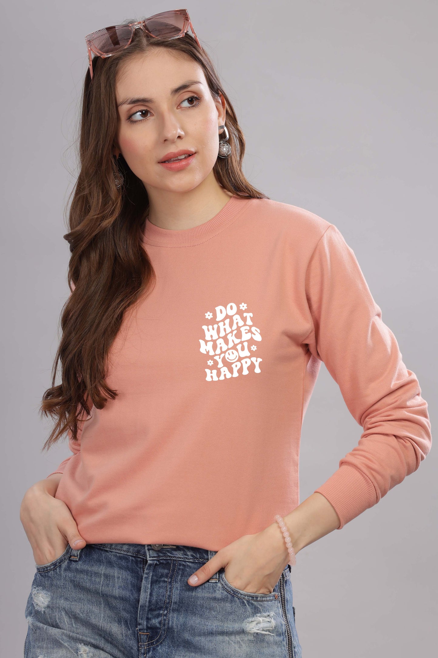 Do What Makes You Happy Women’s Cozy & Stylish Full Sleeve Sweatshirt