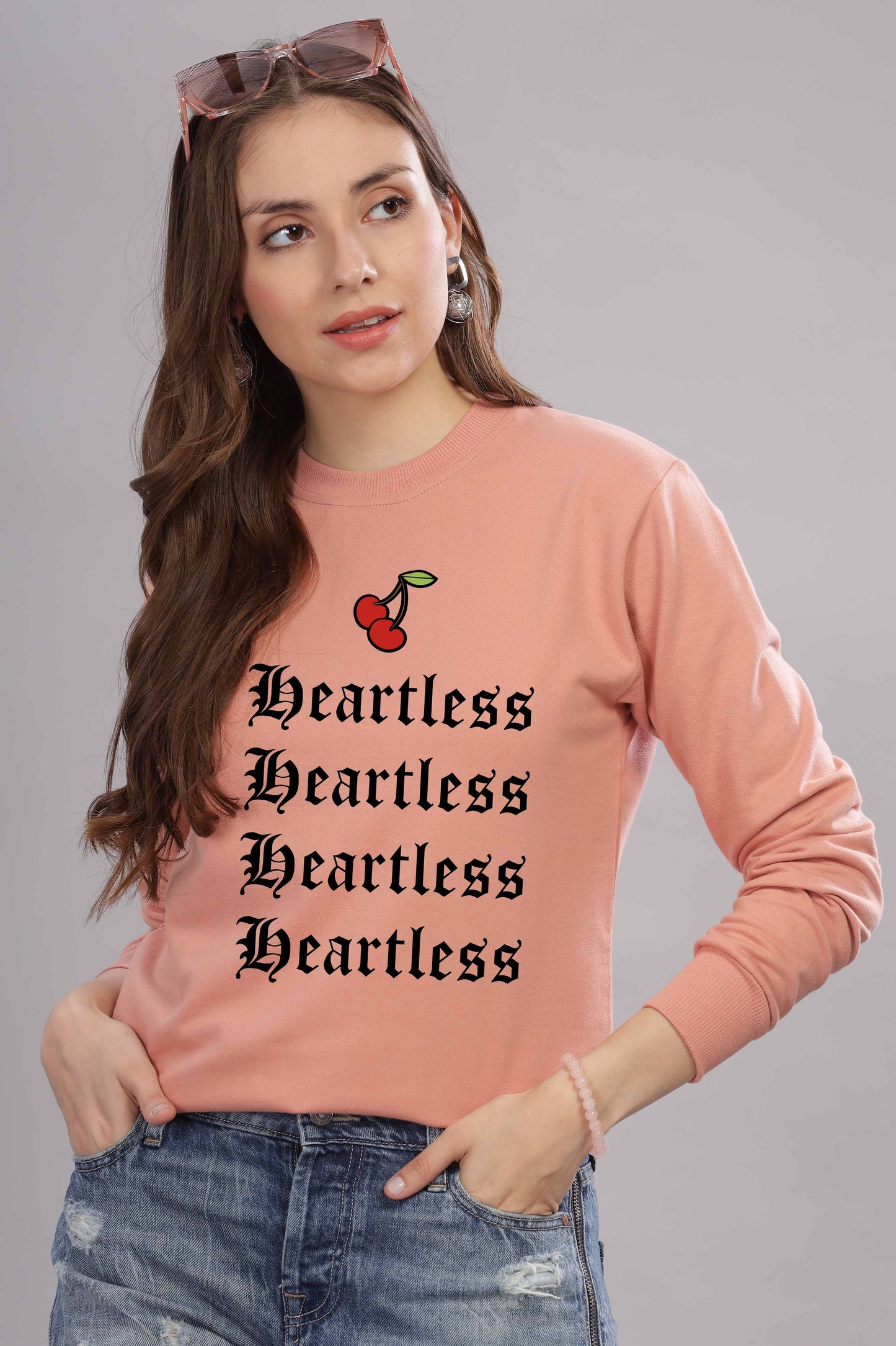 Women’s Cozy & Stylish Full Sleeve Pastel Colour Printed Sweatshirt