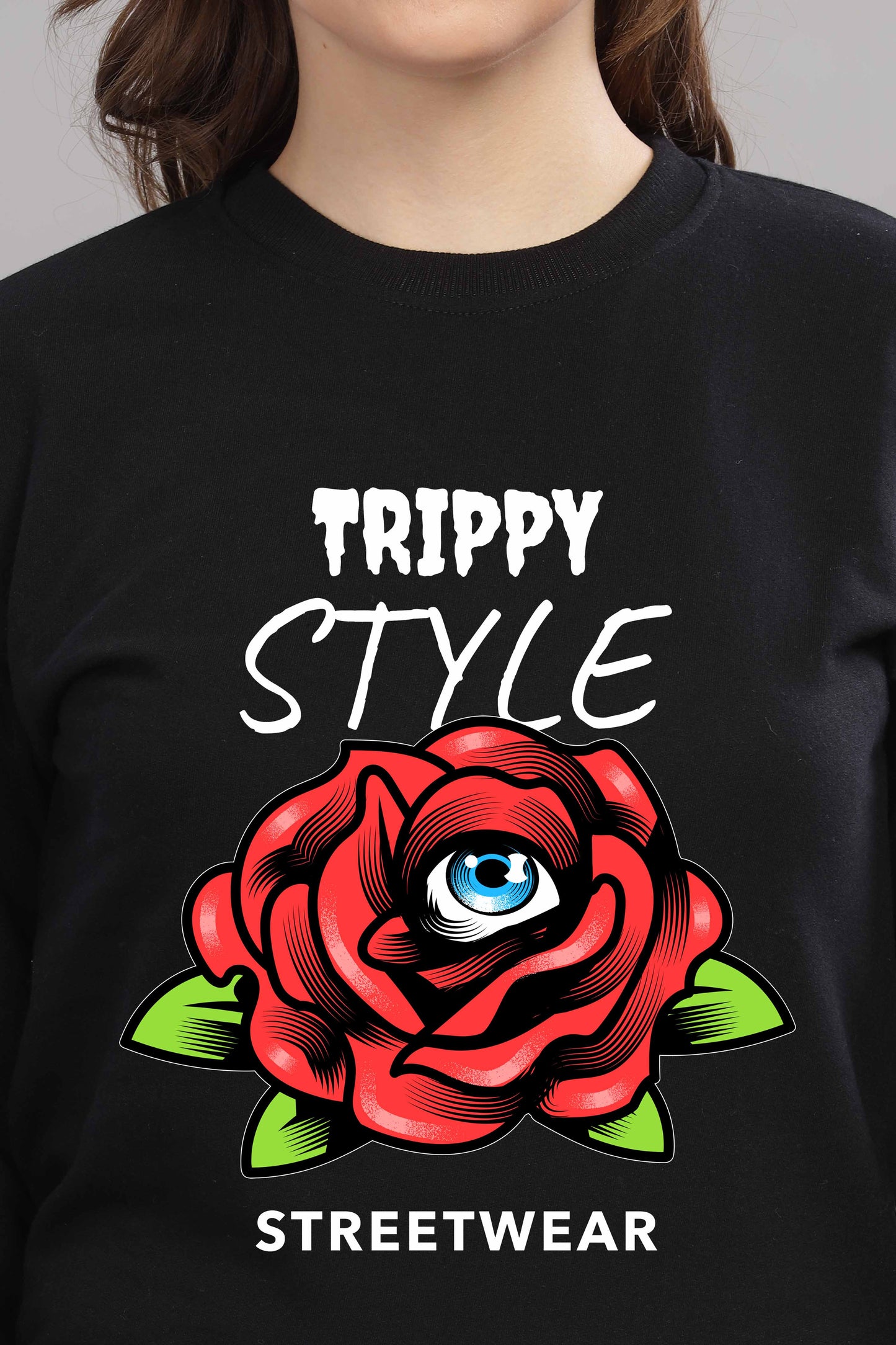 Women’s Cozy & Stylish Full Sleeve Pastel Colour Printed Sweatshirt