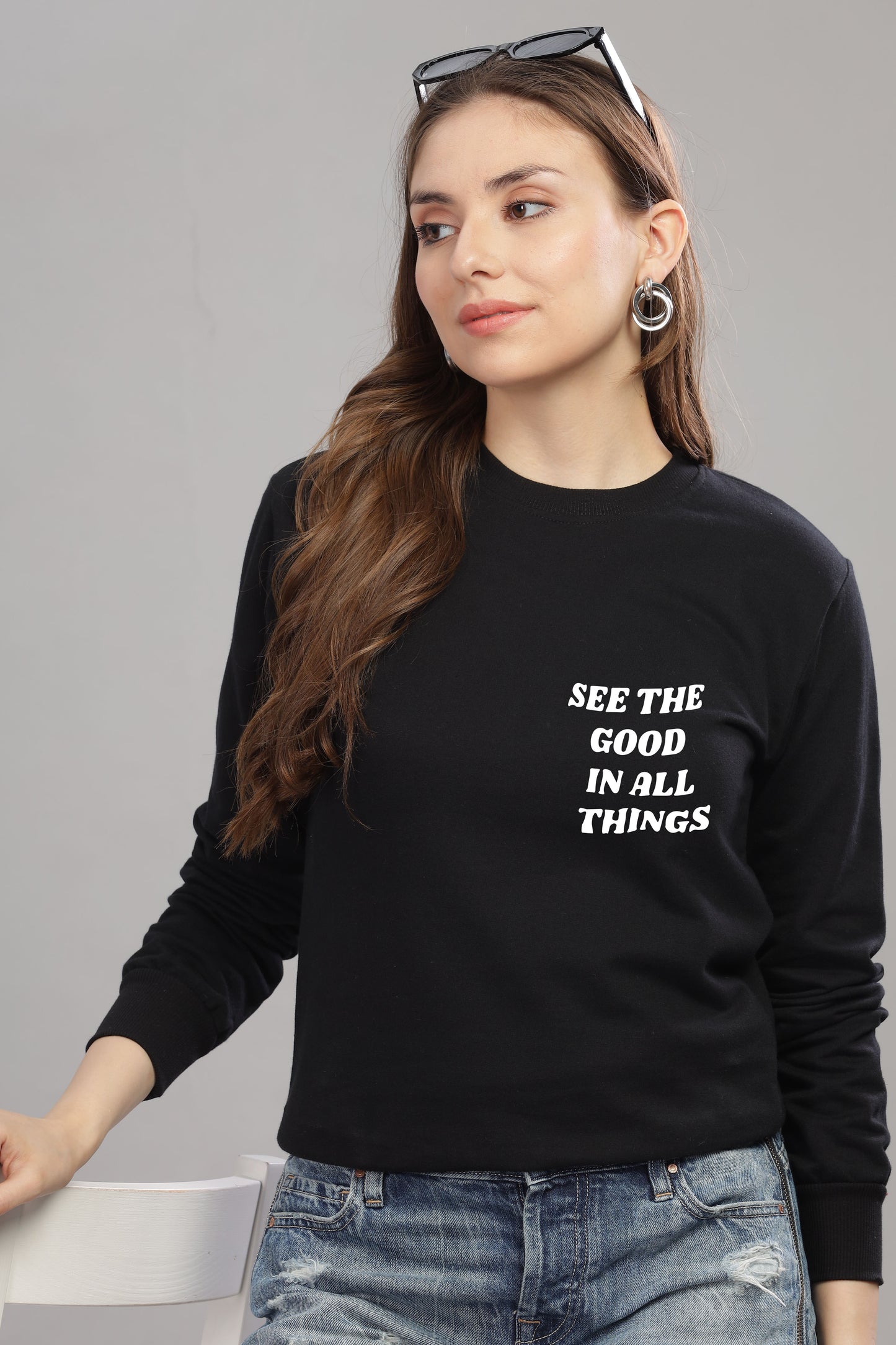 See the Good in All Things Women’s Cozy Full Sleeve Sweatshirt