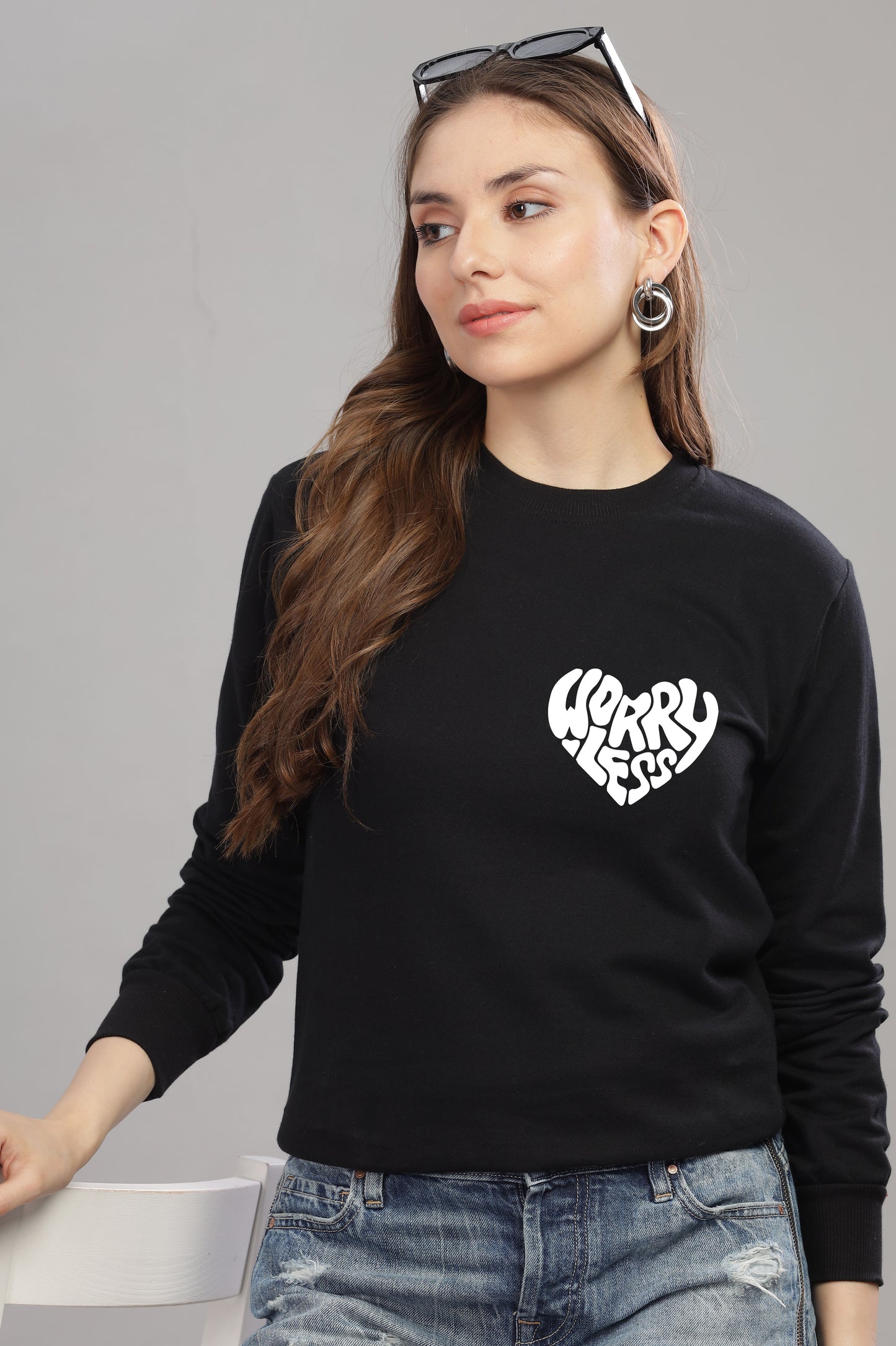 Worry Less Women's Sweatshirt | Comfy & Stylish Fit Sweatshirt