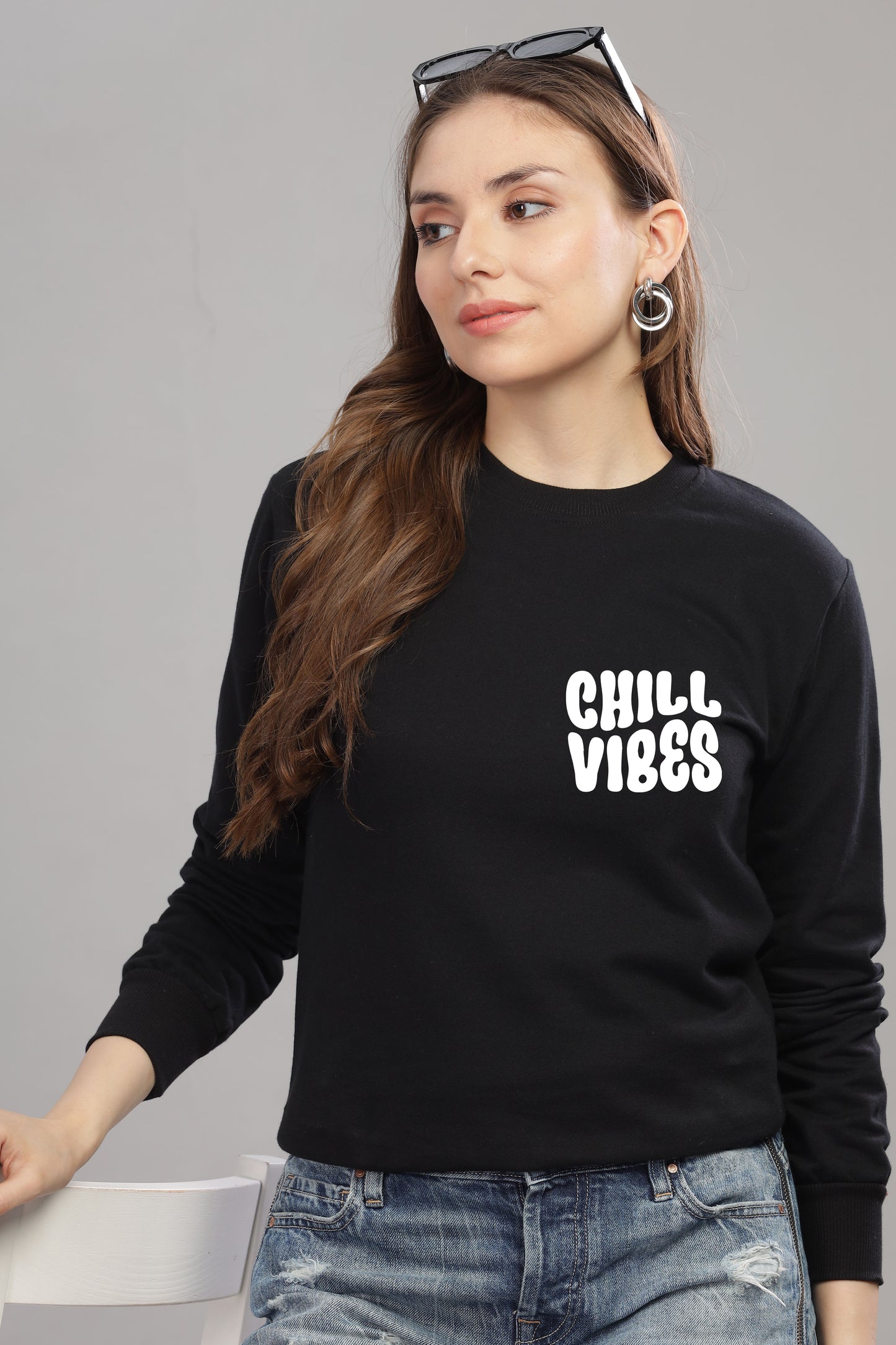 Chill Vibes Women’s Cozy & Stylish Full Sleeve Sweatshirt