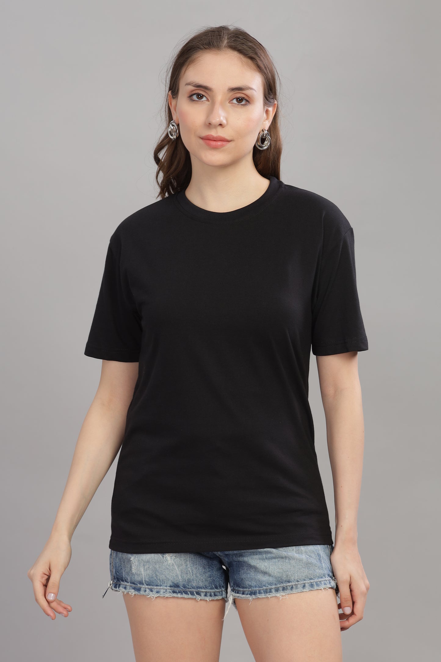 Women’s Premium Solid Cotton Oversized Baggy Fit Loose Fit T-Shirt