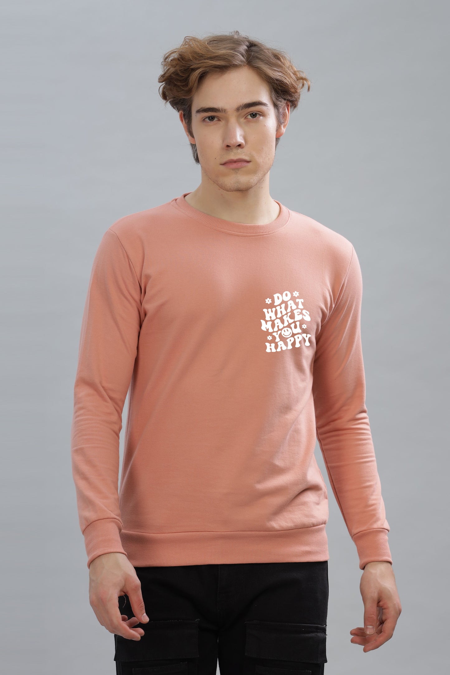 Do What Makes You Happy Men's Cozy & Stylish Full Sleeve Sweatshirt