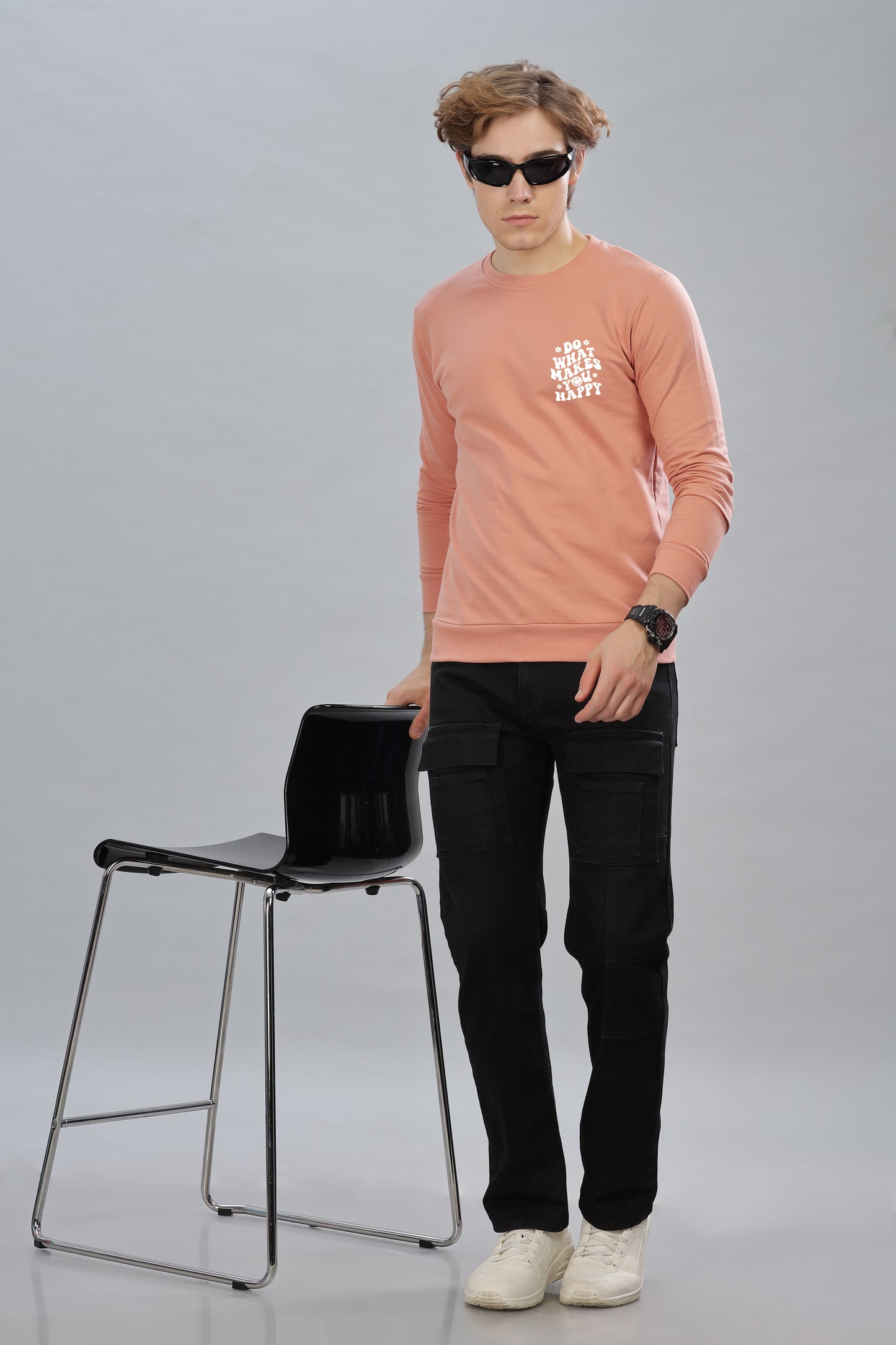 Do What Makes You Happy Men's Cozy & Stylish Full Sleeve Sweatshirt