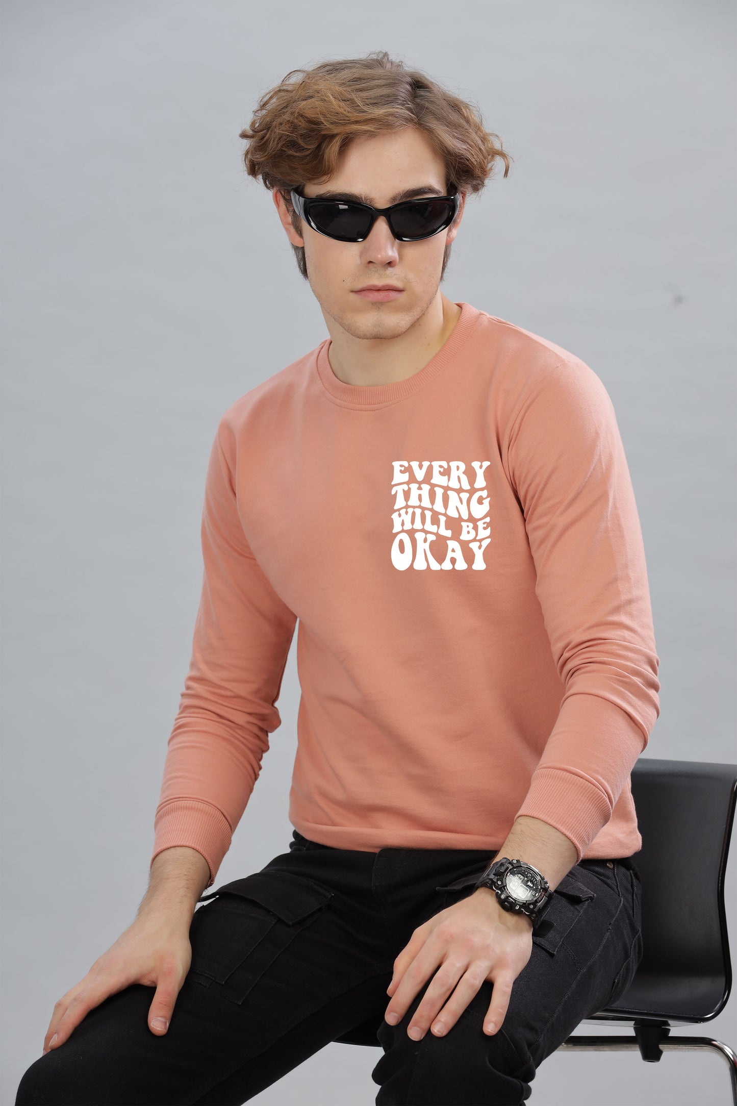 Everything Will Be Okay Men’s Comfort Fit Full Sleeve Sweatshirt