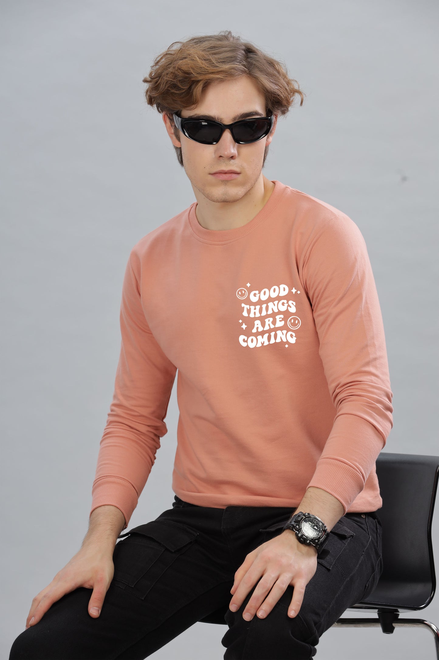 Good Things Are Coming Premium Cotton Men's Full Sleeve Sweatshirt