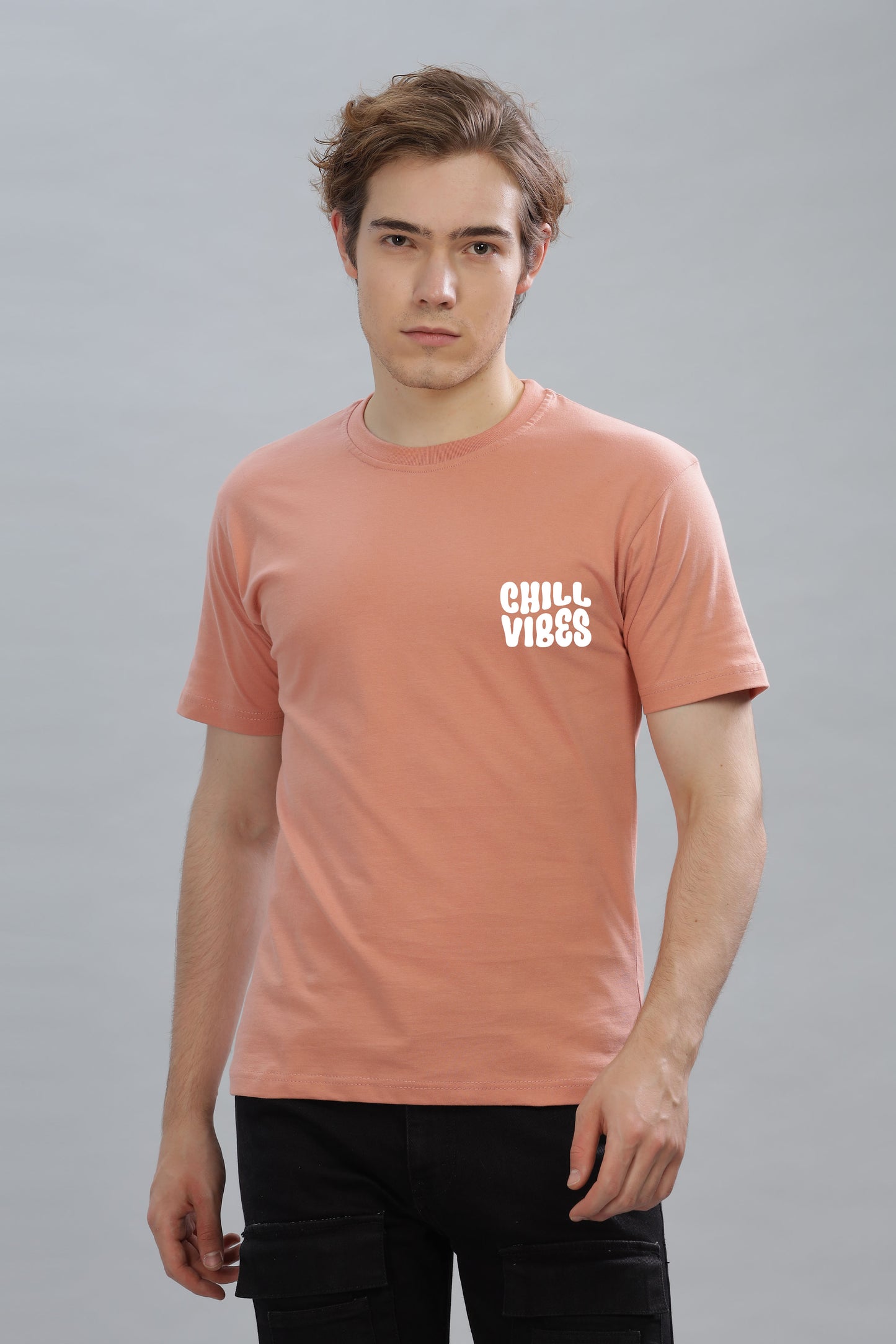 Chill Vibes Men’s Soft Cotton Rich Fabric Relaxed Oversized Baggy Fit T-Shirt