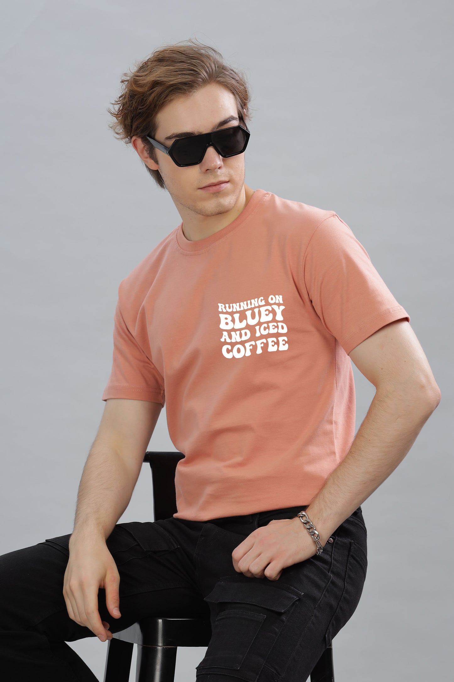 Running on Bluey and Iced Coffee Men's T-Shirt | Comfortable & Stylish