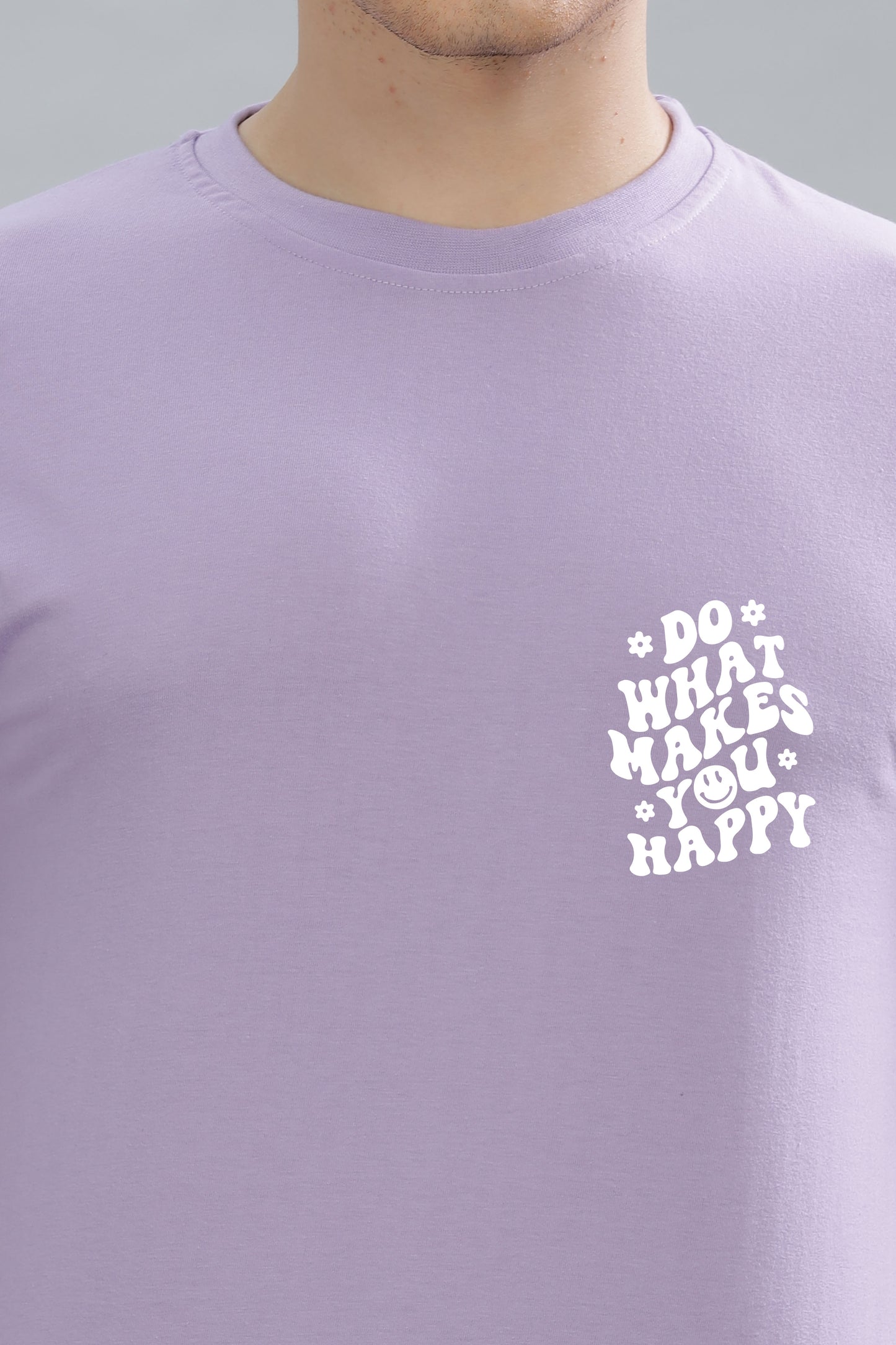 Do What Makes You Happy Men's Soft Cotton Rich Fabric Oversized Baggy Fit T-Shirt