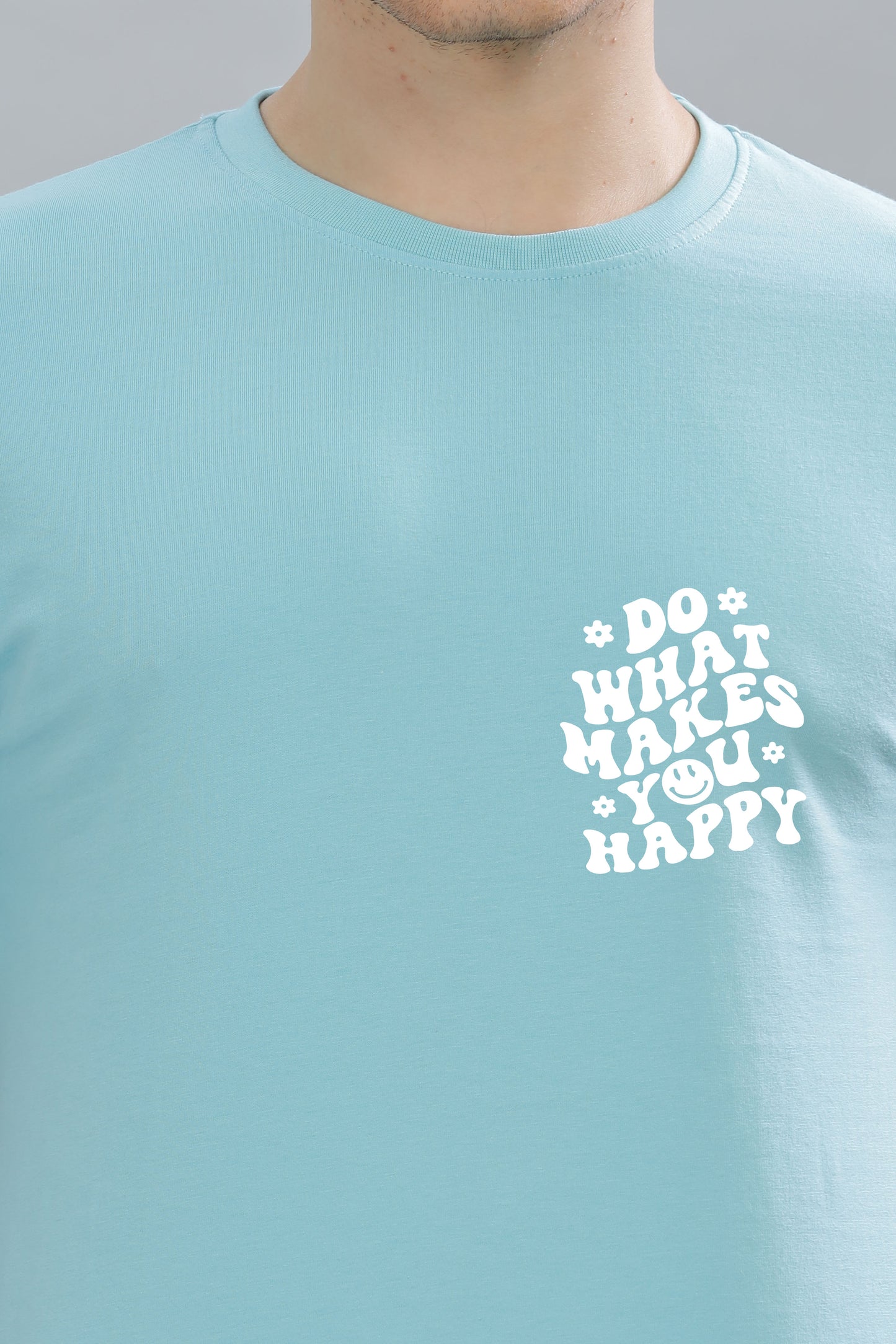 Do What Makes You Happy Men's Soft Cotton Rich Fabric Oversized Baggy Fit T-Shirt