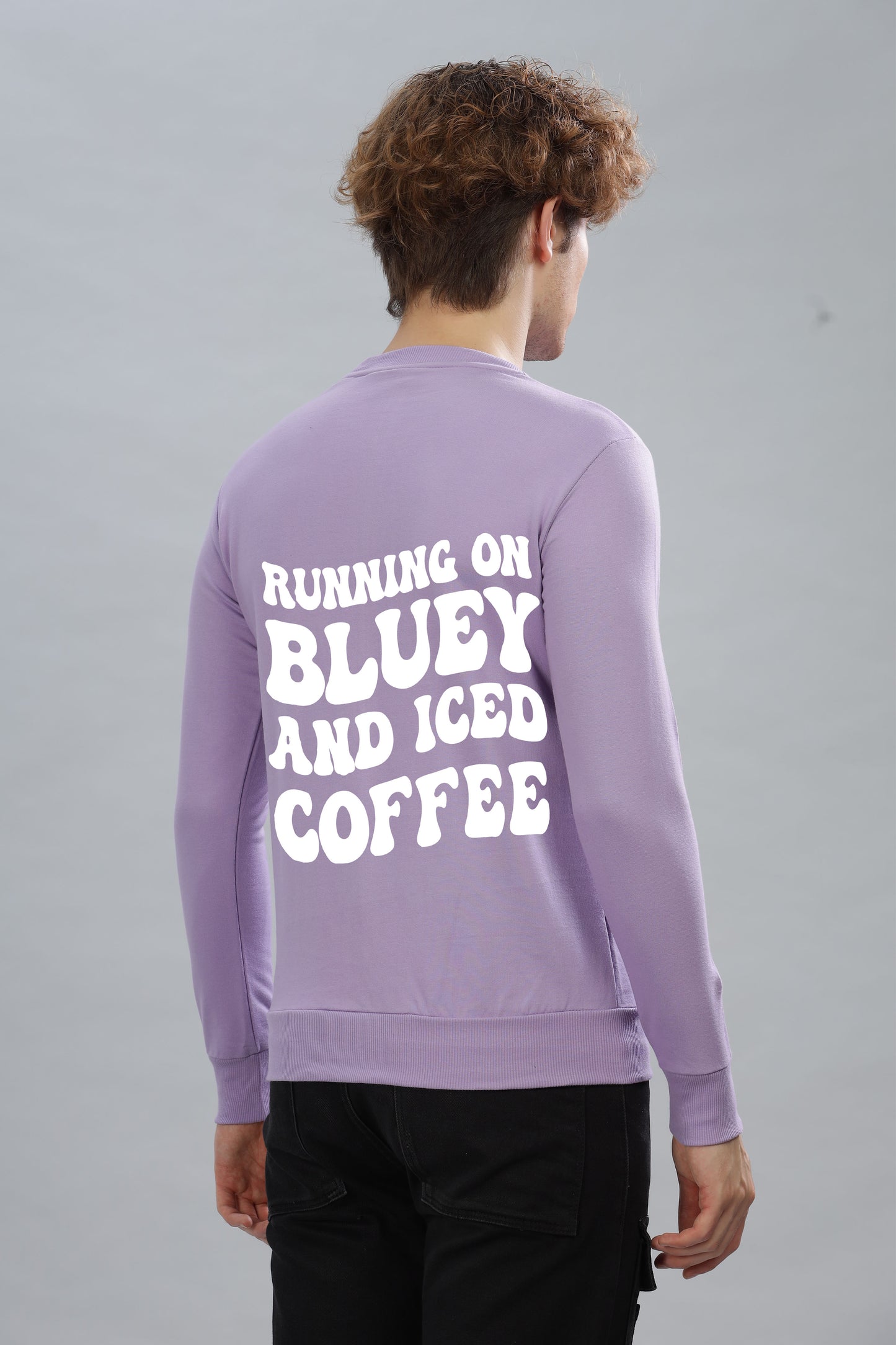 Running on Bluey and Iced Coffee Men's Sweatshirt | Super Soft Cotton