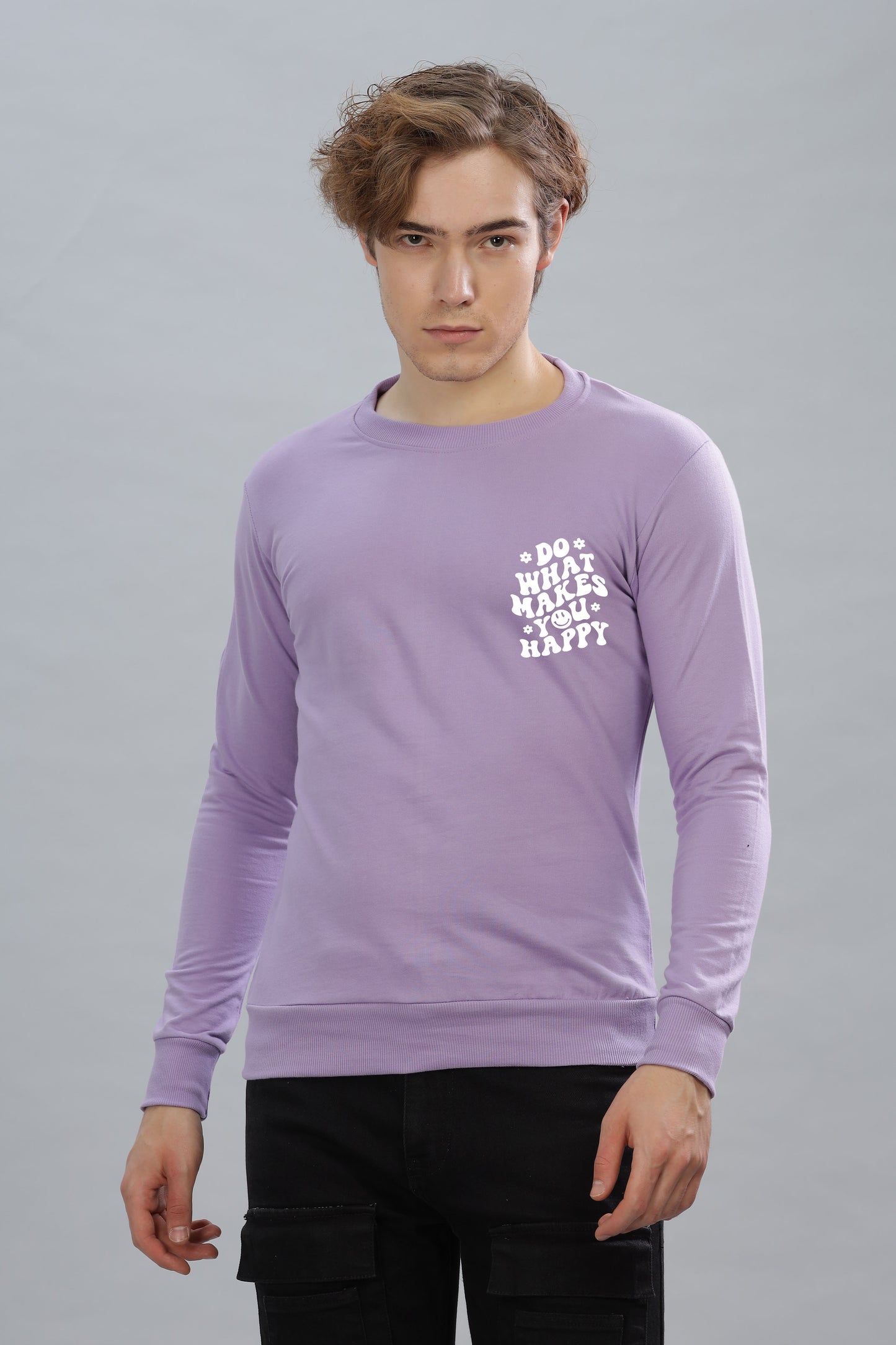 Do What Makes You Happy Men's Cozy & Stylish Full Sleeve Sweatshirt
