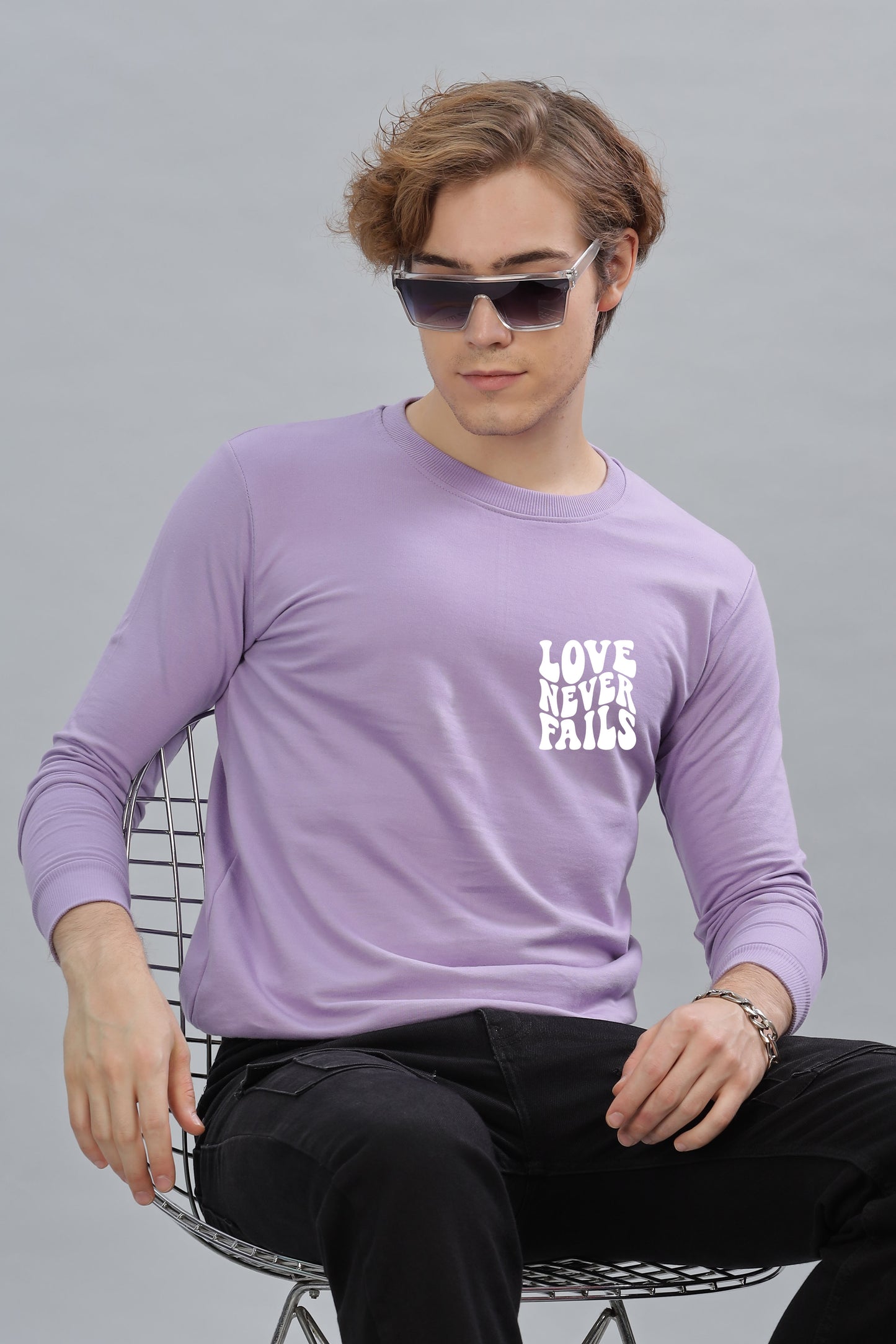 Love Never Fails Men’s Soft & Cozy Fabric Full Sleeve Sweatshirt
