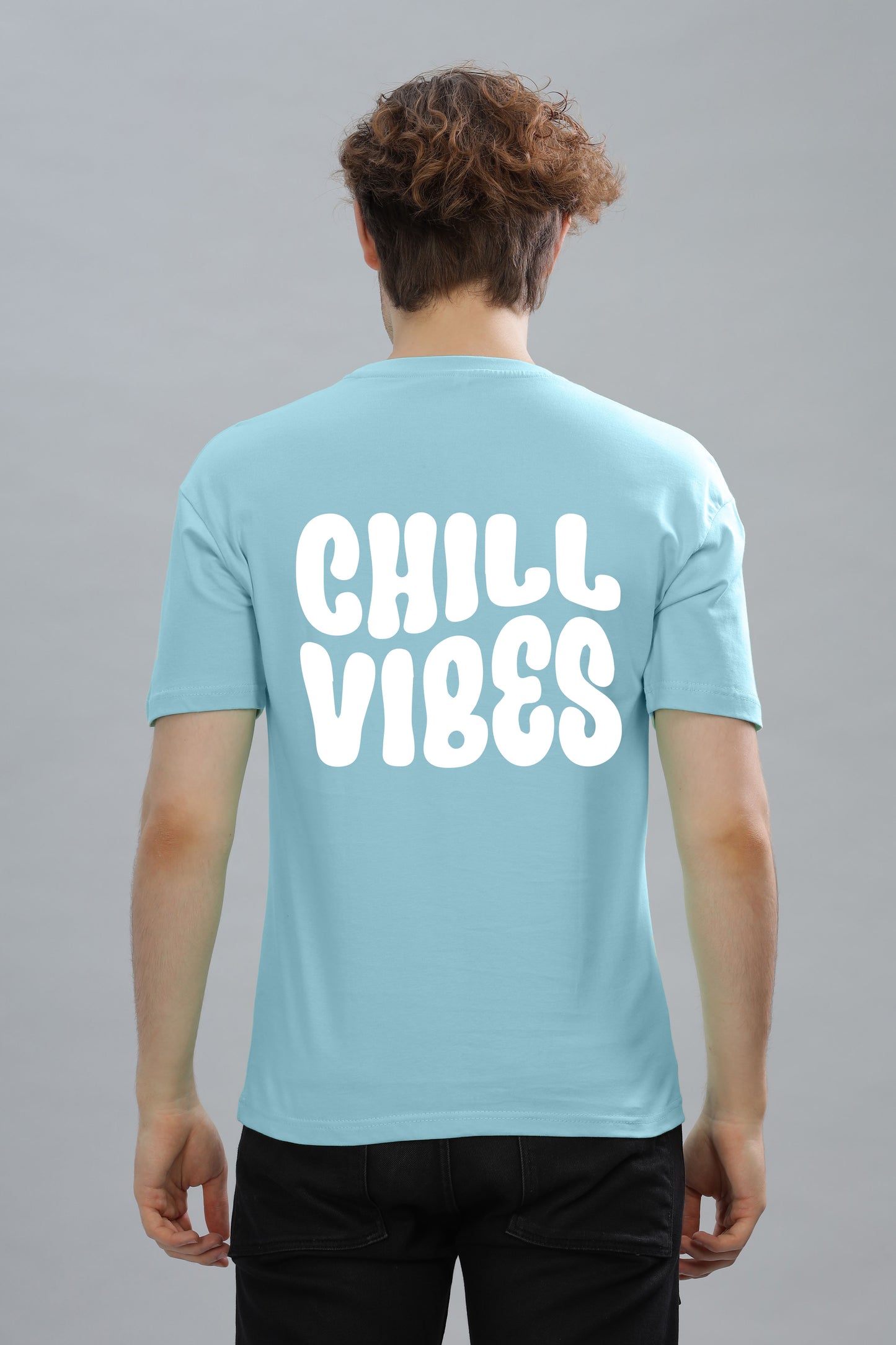 Chill Vibes Men’s Soft Cotton Rich Fabric Relaxed Oversized Baggy Fit T-Shirt