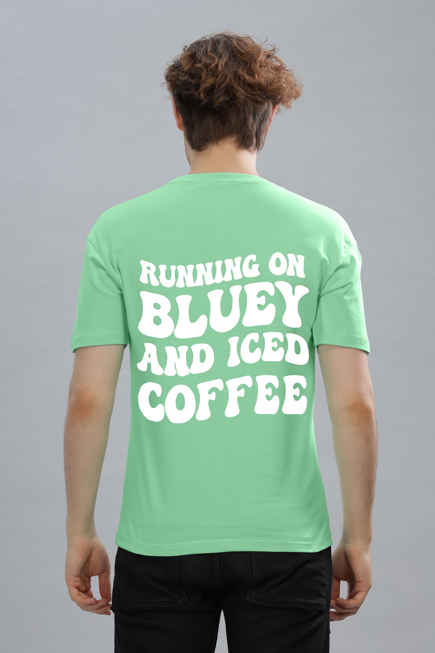 Running on Bluey and Iced Coffee Men's T-Shirt | Comfortable & Stylish