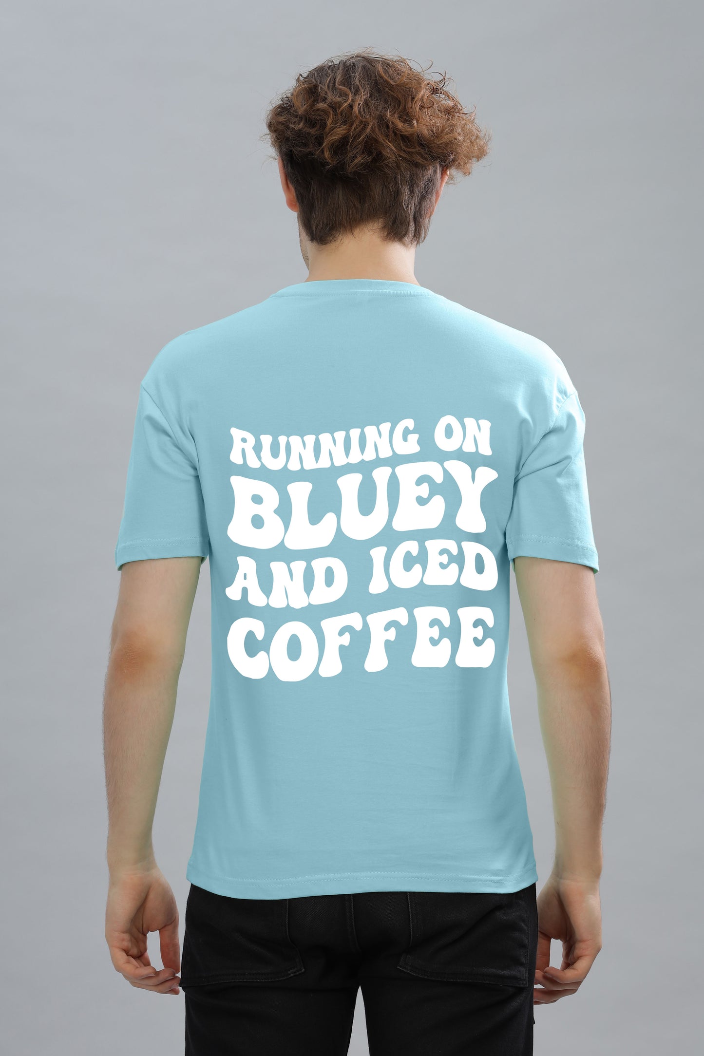 Running on Bluey and Iced Coffee Men's T-Shirt | Comfortable & Stylish