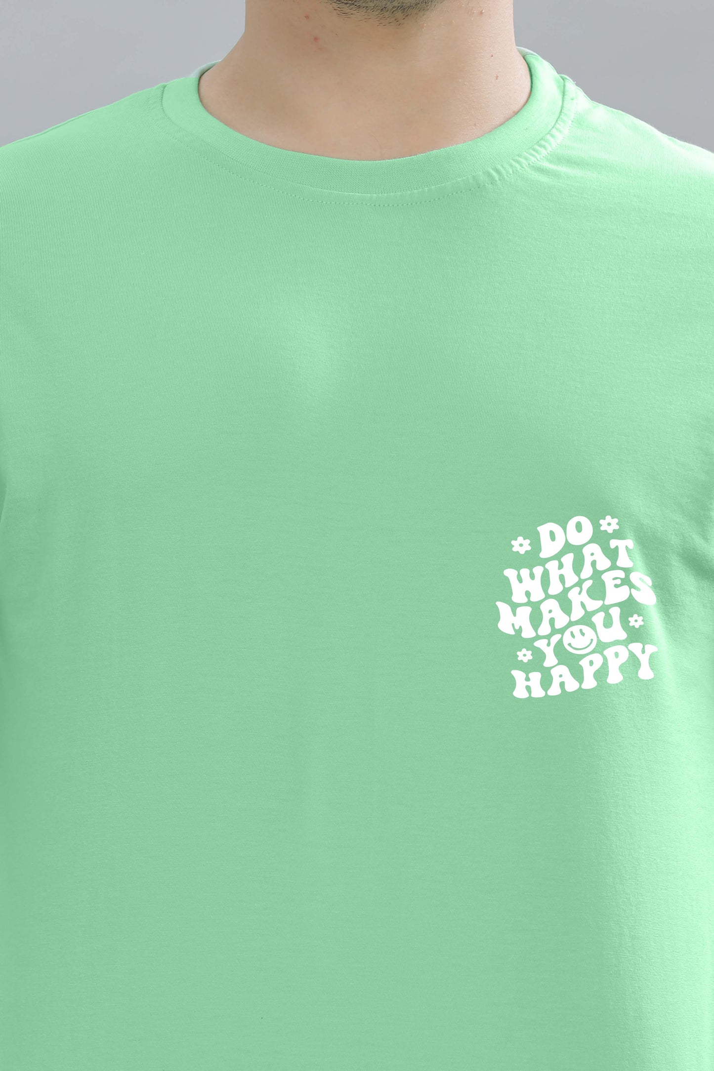 Do What Makes You Happy Men's Soft Cotton Rich Fabric Oversized Baggy Fit T-Shirt
