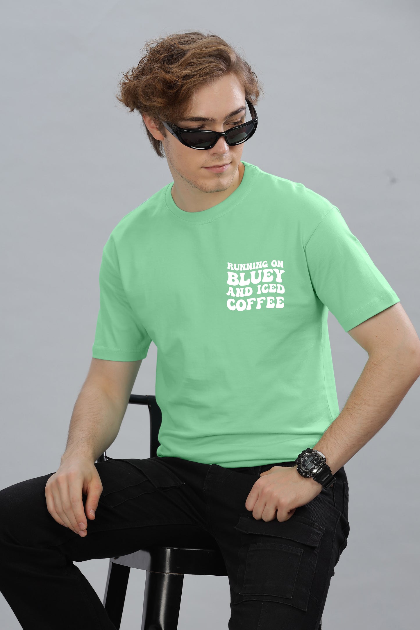 Running on Bluey and Iced Coffee Men's T-Shirt | Comfortable & Stylish
