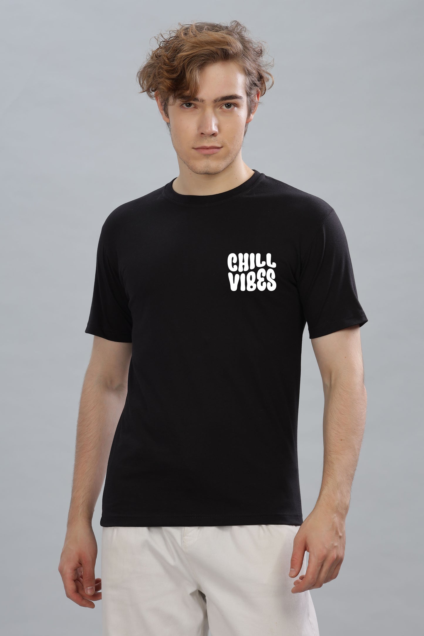 Chill Vibes Men’s Soft Cotton Rich Fabric Relaxed Oversized Baggy Fit T-Shirt