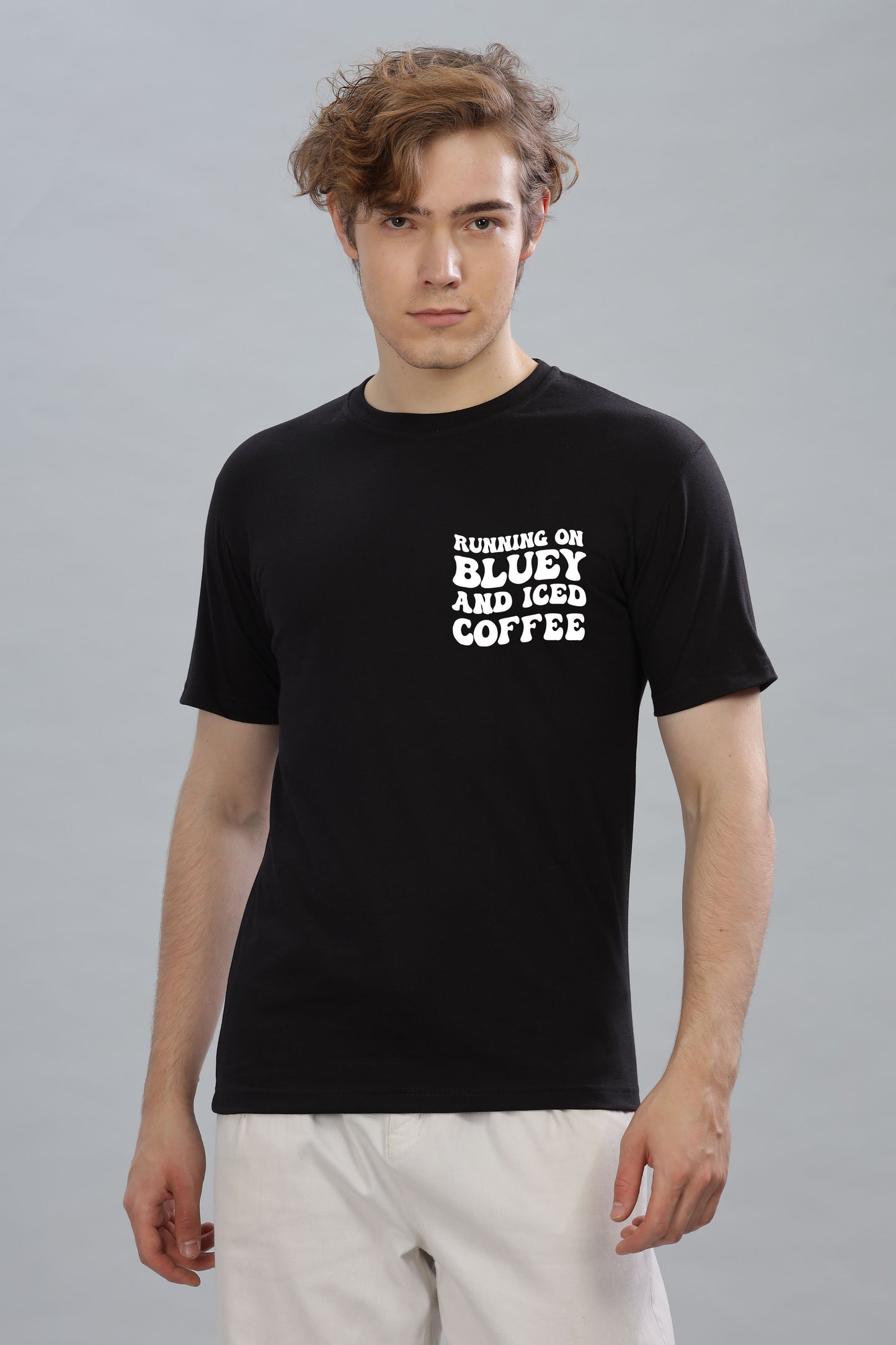 Running on Bluey and Iced Coffee Men's T-Shirt | Comfortable & Stylish