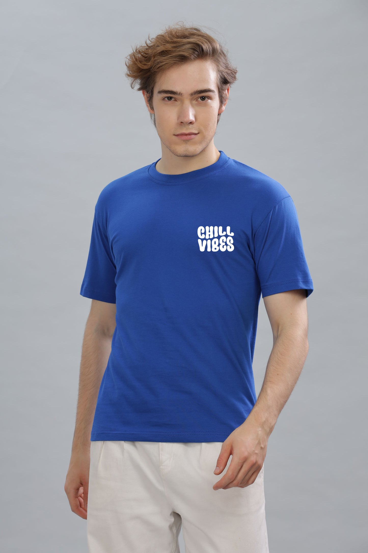 Chill Vibes Men’s Soft Cotton Rich Fabric Relaxed Oversized Baggy Fit T-Shirt