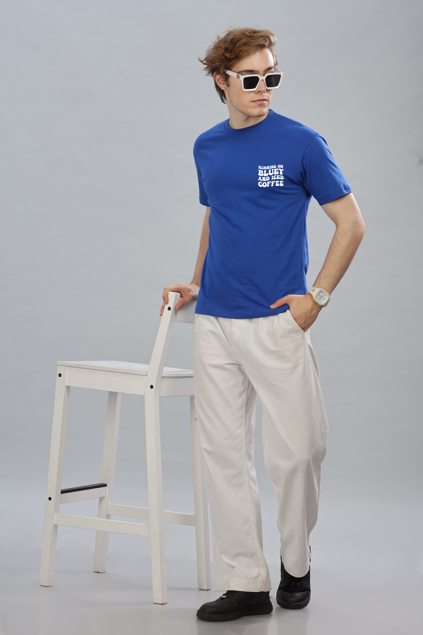 Running on Bluey and Iced Coffee Men's T-Shirt | Comfortable & Stylish