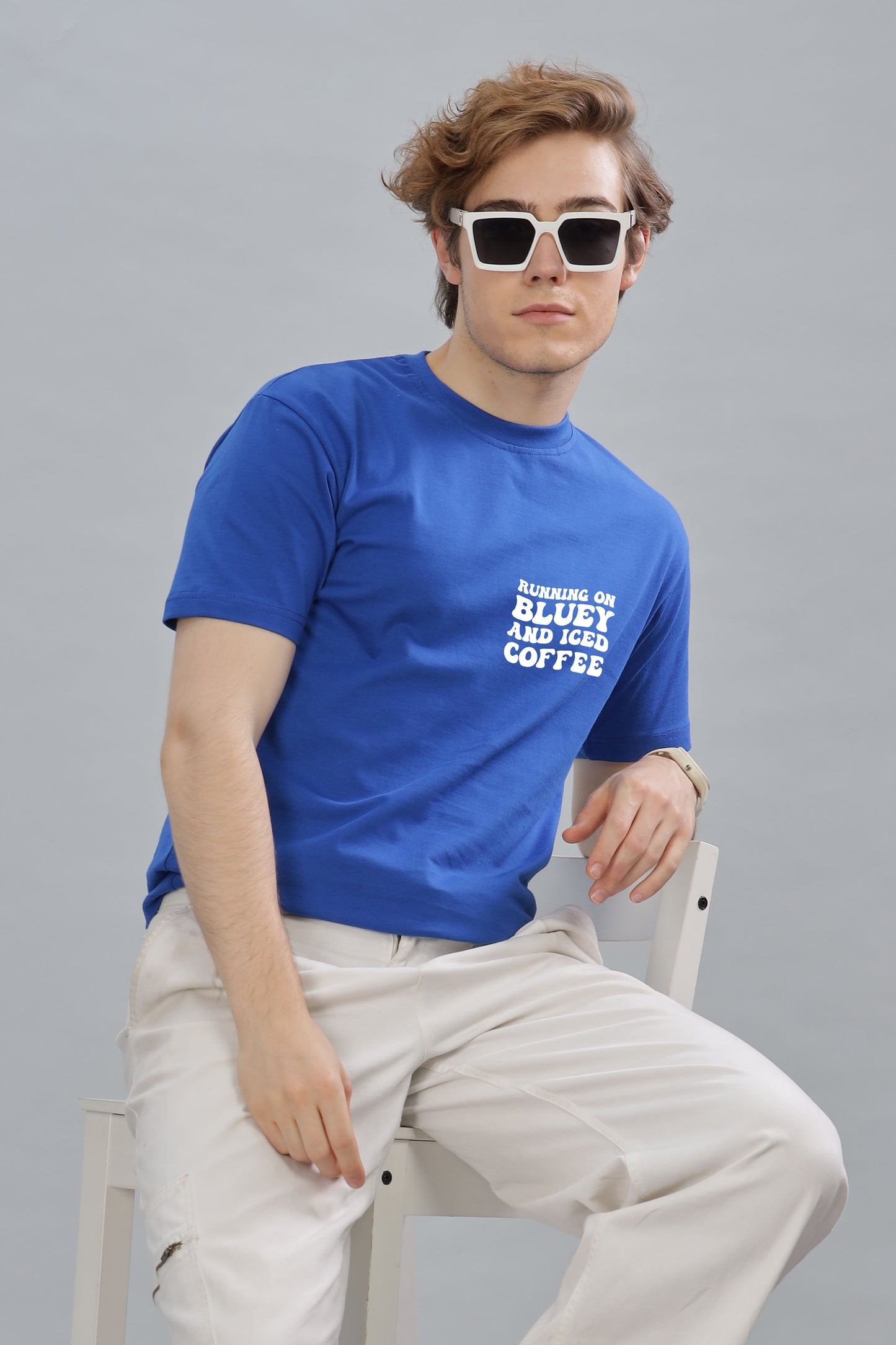Running on Bluey and Iced Coffee Men's T-Shirt | Comfortable & Stylish